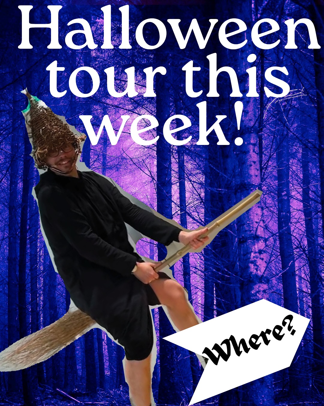 This week!
We are nearly SOLD OUT in St. Helens, but we’re spreading merry scerry Halloween cheer across the country with @macreadytheatre and @museum_of_comedy this week too!
Did I mention I’m doing the show in London? I’m doing the show in London. Do you live in London? Come see the show, in London. It’s at 5pm, you could see me then Weirdos do their great show after, or catch a west end show, or go on the London Eye, I don’t know what people in London do. It what you should do is come see my show a’right?
Swipe away for some pics from the tour, including a cherry picker being used to change lights at Norwich that I was far too impressed by.