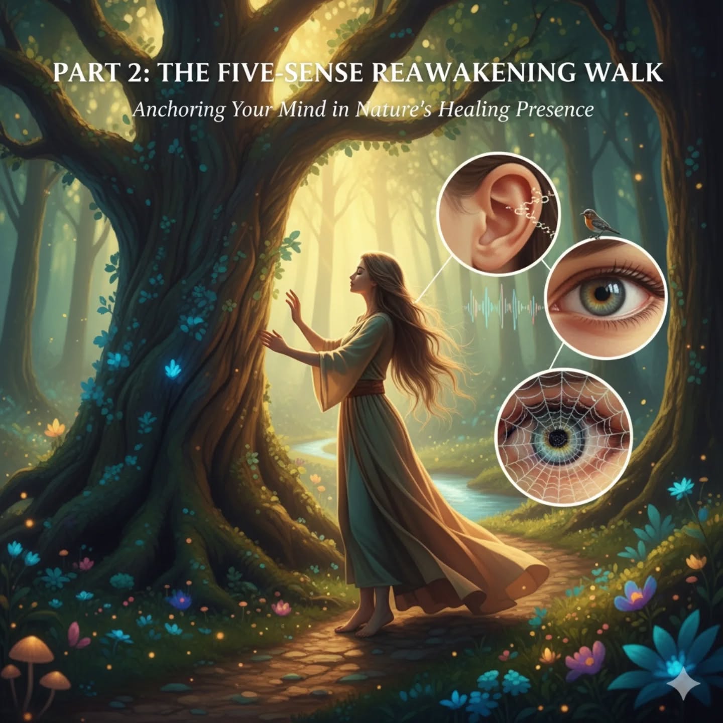 🚶♀️ Part 2: The Five-Sense Reawakening Walk - Anchoring Your Mind in Nature's Healing Presence
Following our journey into "The Alchemist's Garden," let's put that wisdom into practice! Today, we invite you to experience The Five-Sense Reawakening Walk—a powerful, yet simple, way to reconnect and restore your inner balance.
In a world that constantly demands your attention, this walk is an invitation to gently reclaim it, one sense at a time:
Find Your Oasis: Seek out any natural space—a bustling park, a quiet backyard, a tree-lined street, or a serene forest. The magic lies not in the grandeur, but in your presence.
Embrace Slowness: Leave the rush behind. Walk with intention, letting your body find a rhythm that feels calm and unhurried.
Awaken Each Sense: Dedicate a few conscious moments to truly experience what each sense reveals:
👁️ Sight: Soften your gaze. What intricate patterns do you notice on a leaf, in a cloud, or on the rough bark of a tree? See the interplay of light and shadow you usually miss.
👂 Sound: Close your eyes if comfortable. What distinct sounds emerge from the symphony around you? The rustle of leaves, a bird's song, the distant hum of life. Let nature's rhythm guide your listening.
👃 Smell: Inhale deeply. Can you distinguish the scent of damp earth, blooming flowers, fresh cut grass, or the crispness of the air? Let these aromas ground you.
✋ Touch: Reach out. Feel the texture of a stone, the coolness of a leaf, the warmth of sun on your skin, or the gentle breeze against your face. Connect physically.
👅 Taste (of the air): Notice the subtle 'taste' of the air itself—is it fresh, clean, moist, or carrying a hint of the season?
The Transformation: This isn't just a walk; it's a mindful meditation in motion. By intentionally focusing on your senses, you shift your mind away from worries and anchor yourself firmly in the present moment, allowing nature's profound healing presence to wash over you. It's a reset for your nervous system and a nourishment for your soul.
Go forth and reawaken!
#FiveSenseWalk #MindfulWalking #NatureMeditation #Ecotherapy #SensoryExperience #GroundingPractice #MentalWellness #Presence #NatureC