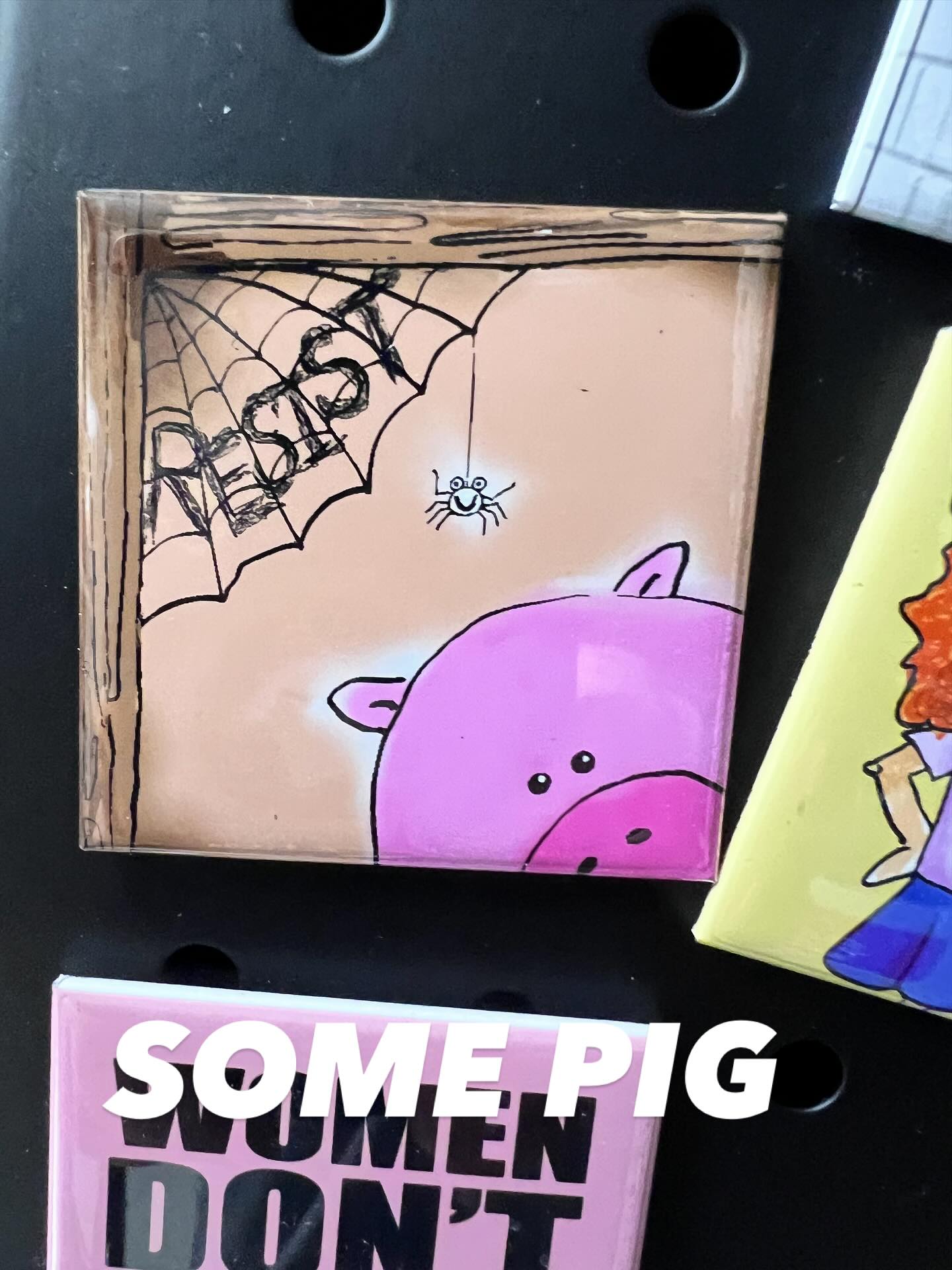 My newest tiny art. Magnets are life. Come see me at the Altrusa Bazaar Saturday, nov 8! Support local artisans -fuck the big box stores.
#fridgemagnets
#fdt
#resist
#charlottesweb
#kidsbook
#smallbusiness
#artisansmarket
#greenshinglegraphics