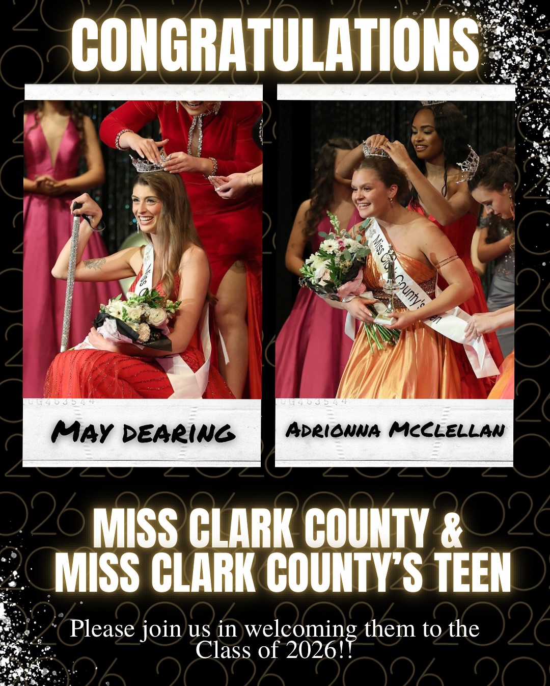 Congratulations to our new Miss Clark County and Greater Vancouver and their Teens!
Miss Clark County - May Dearing
Miss Greater Vancouver - Natalie Worthy
Miss Clark County’s Teen - Adrionna McClellan
Miss Greater Vancouver’s Teen - Shelby Baldwin
.
They were crowned yesterday at Ft. Vancouver High School. Welcome to the Class of 2026!
📸: Keith Krueger
#missamerica #misswashington #missclarkcounty #missgreatervancouver