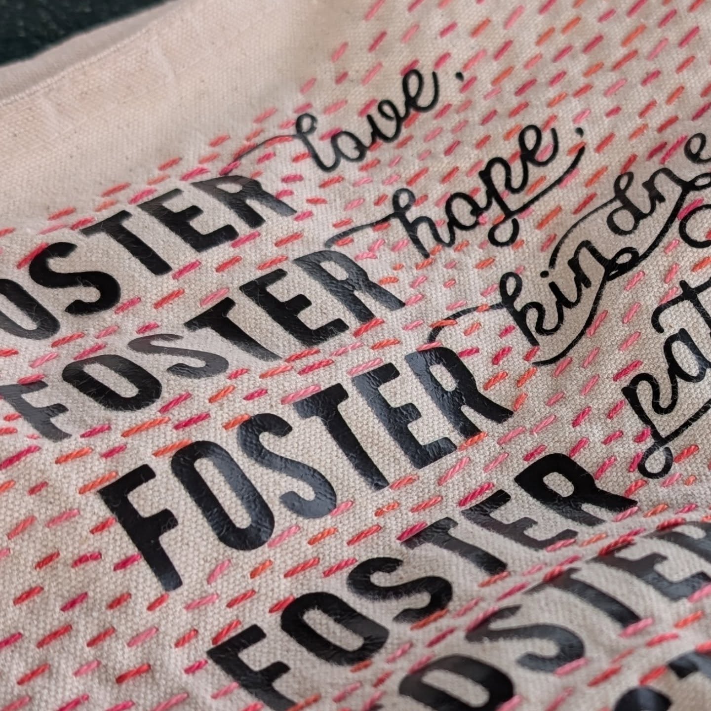 Two days - here & there - of stitching, and this tote was complete. I've done other totes that took much longer, but this one filled with running stitch just might be my favorite. #imperfectlybeautifulstitches #spendtheweekendcozy #myneedletoday #runningstitch #variegatedthread @dmc_embroidery #pearlcottonsize5