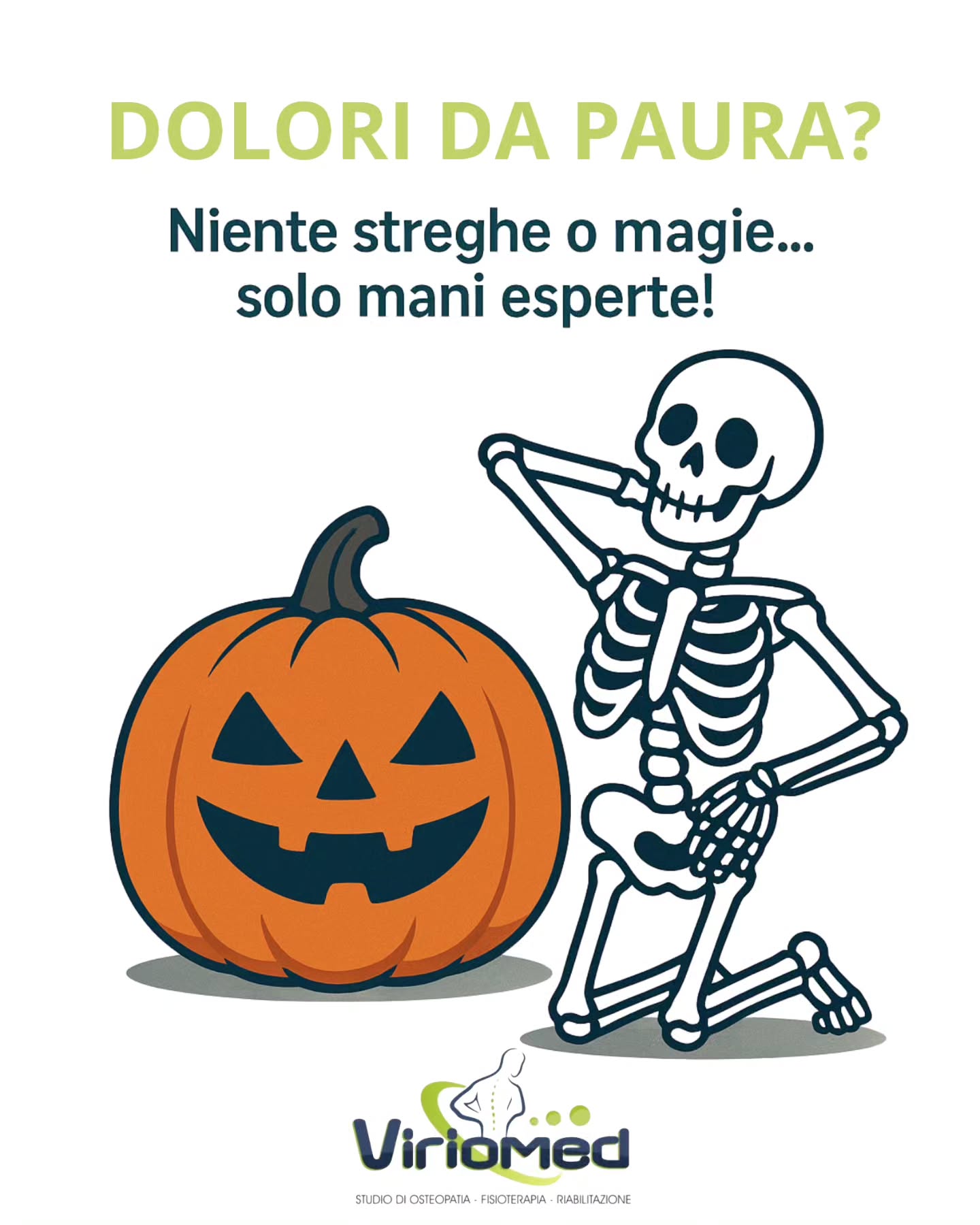 Questo Halloween liberati dai tuoi mostri: tensioni, contratture e dolori articolari.
Prenota la tua seduta e torna a sentirti… vivo! 💀✨
Viriomed
📍 Strada comunale per San Gregorio, Loc. Mannella (VV)
📞 3206775566
📧 viriomed@libero.it
🌐 www.viriomed.it
#halloween #viriomed #fisioterapia #osteopatia #riabilitazione #posturologia #terapia #tecar #fisiotone #powershape #cryotshock #ondadurto #osteopata #ginnasticaposturale #linfodrenaggio #posturale #dimagrimento #dimagrimentolocalocalizzato #rimodellamentocorpo #tonificazione #vibovalentia #calabria #sangregoriodippona #vibomarina