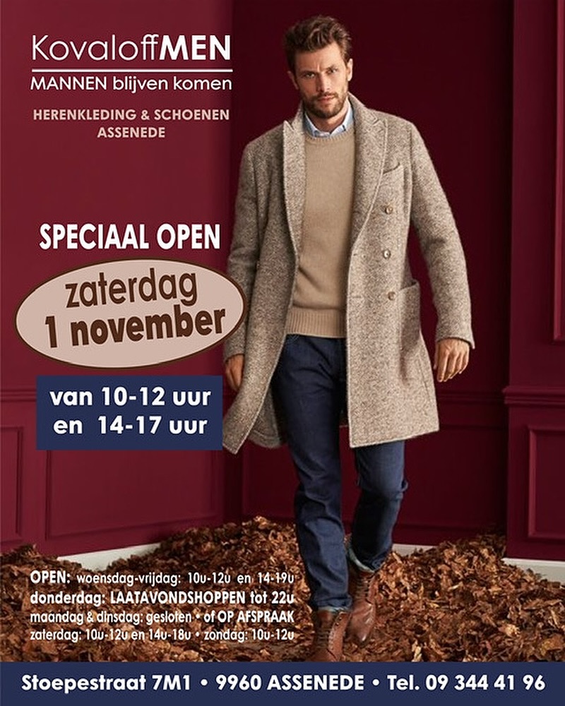 Morgen 1 november speciaal open!