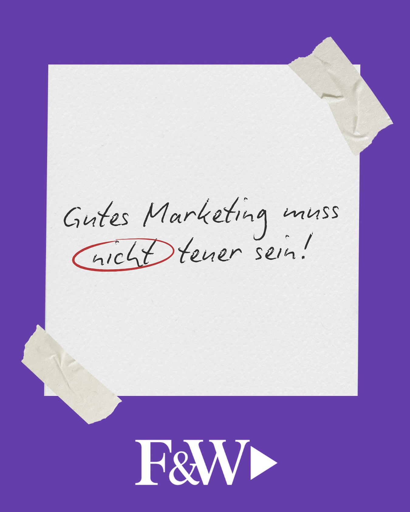Wir alle wissen: Social Media Marketing ist zu teuer. 💸
Bei F&W ist das anders. Gutes Marketing muss nicht teuer sein.
Besser als jede*r andere wissen wir, worauf es bei Social Media Content für Start-ups und KMUs ankommt. Es zählt Effizienz statt Überfluss. 🎯
Denn starke Marken entstehen nicht durch große Budgets, sondern durch klare Kommunikation und authentisches, repräsentatives Branding. 🥇
Als Full-Service-Agentur bringen wir deine Online-
Präsenz aufs nächste Level. Und das zum besten Preis in der Region. 📈
Du bist interessiert? Schreib uns eine DM und werde Partner! 📩
#fwmedia #braunschweig #socialmedia #agentur #branding #startup #fundw