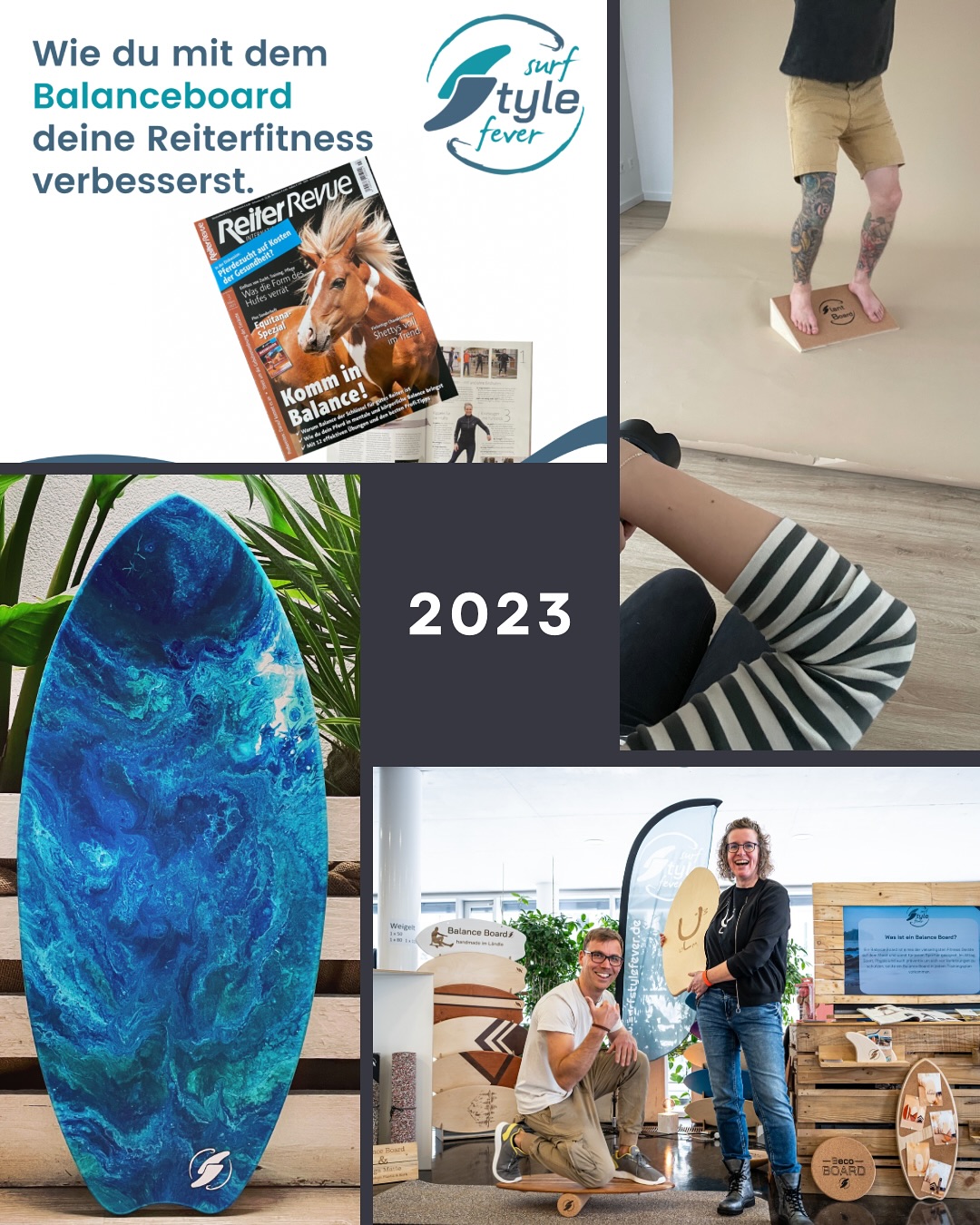 🌊 Throwback 2023 – Neues Jahr, neue Ideen, neue Shapes! 🏄♂️✨
2023 war ein Jahr voller Bewegung – im wahrsten Sinne!
@fit_aufs_pferd_motivation hat unser Balance Board gefeiert, und plötzlich war Surfstylefever in der ReiterRevue zu sehen. 🐴🙌 So cool zu sehen, wo unsere Boards überall zum Einsatz kommen!
Mit dem Slantboard kam ein ganz neues Trainings-Tool dazu – perfekt für alle, die an Stabilität und Kraft feilen wollen. 💪
Und dank @anna.christin.foto erstrahlt die neue Wakestyle Form unserer Boards in frischem Glanz – ihre Bilder fangen den Surf-Vibe einfach perfekt ein. 📸🌊
Ein ganz besonderer Moment: @ulmer.sprotte hat als erste Künstlerin ein Board veredelt – mit dem legendären Ulmvogel. 🎨🕊️
Ein weiteres besonderes Highlight: das erste Acrylboard entstand – mit einer völlig neuen Oberfläche, die Balance und Kunst eindrucksvoll verbindet. ✨
2023 war kreativ, lebendig und voller Menschen, die die Leidenschaft fürs Boarden teilen. Ready für die nächste Runde! 💚
Was war dein Highlight 2023?
#surfstylefever #throwback2023 #balanceboard #slantboard #wakestyle #reiterrevue #tattus #ulmvogel #surfstyle #madeingermany #vibes #reiter #reiterfitness