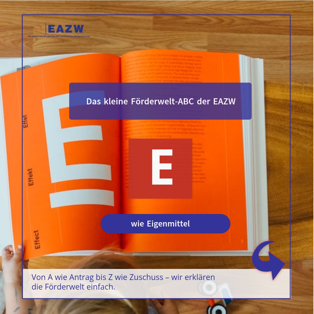 Manche Begriffe aus der Förderwelt klingen trocken. Wir machen sie saftig 💧😜 – mit Wissen, das wirkt.
Daher gibt’s bei uns jede Woche – Buchstabe für Buchstabe – einen neuen Begriff aus der Förderwelt: verständlich, praxisnah und mit Augenzwinkern.
Heute: E wie Eigenmittel.
Eigenmittel sind der Beweis, dass du an dein Projekt glaubst.
Wer eigenes Geld, Arbeitszeit oder Sachleistungen einbringt,
zeigt: Ich will nicht nur gefördert werden – ich will gestalten.
Für Fördergeber ist das ein starkes Signal:
Engagement, Verantwortung, Glaubwürdigkeit.
Einfach gesagt:
Ohne Eigenmittel kein Vertrauen – und ohne Vertrauen keine Förderung.
👉 Folge der EAZW, um keine Folge des Förderwelt-ABC zu verpassen – von A wie Antrag bis Z wie Zuschuss.
#FörderABC #EAZW #Fördermittel #WissenDasWirkt #Weiterbildung #FörderweltErklärt #Eigenmittel #Finanzierung #Praxiswissen #Zuschuss