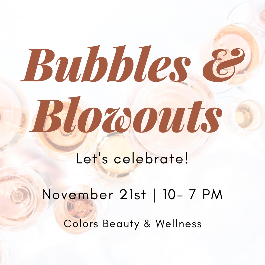 It’s that time of year again! ✨
Our Bubbles & Blowouts Event!
November 21st
10am - 7pm
What to expect..
- Our BEST promos of the year
- Bubbly and Snacks
- Demos
-Hourly Draws
- $25 services - tax deductible, all proceeds go to Pembina Trails Breakfast Program.
- And of course… lots of laughs!
Book your services asap, as space is limited.
