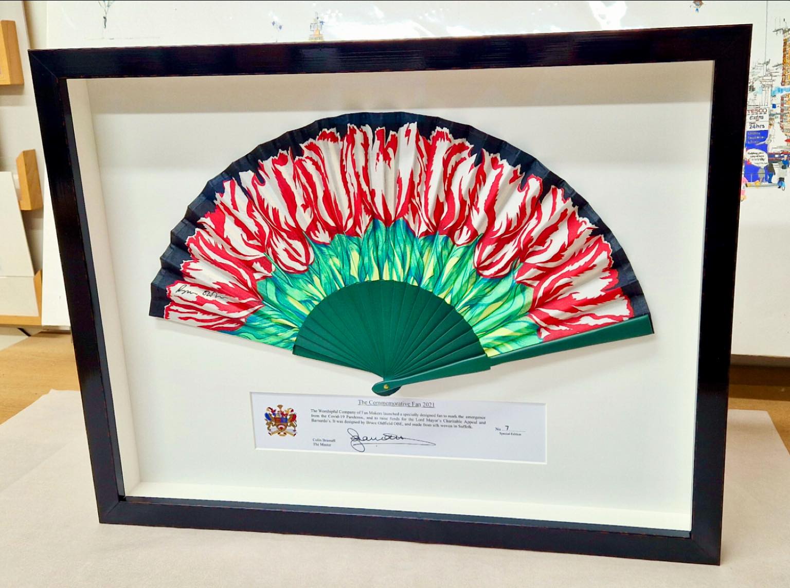 We just received a fabulous 5* review for this piece. We love framing objects and this is an absolute beauty. Extra deep box frame painted black, hand-cut spacers and 92% UV art glass.