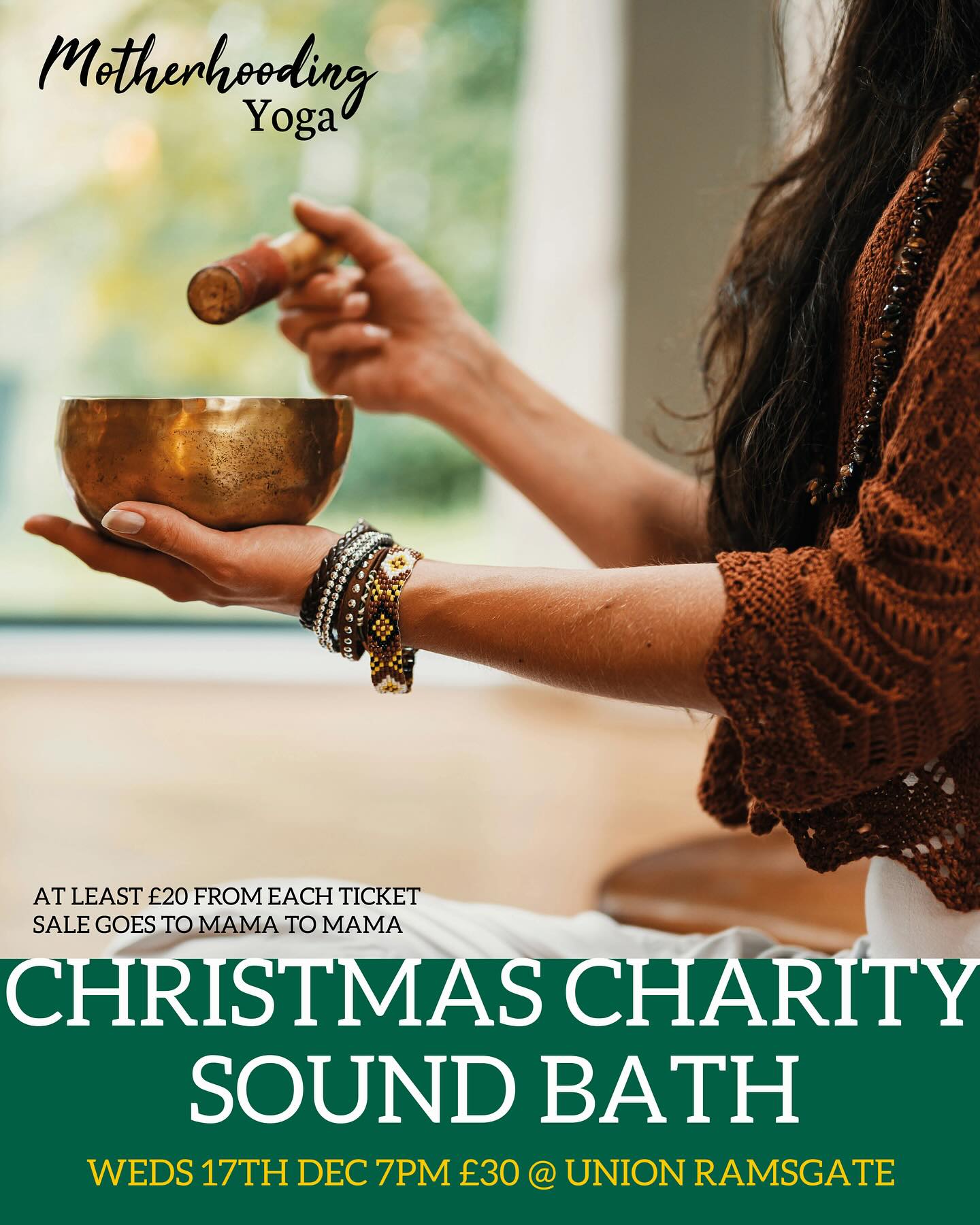 Fully booked!
Beyond excited to announce our annual Xmas Charity Sound Bath!
We are thrilled that this year we will be raising money for one of our favourite charities @mama_to_mama_uk
The lovely Josephine will hold our Xmas Charity Sound Bath, bathing you in relaxing sounds in our cozy home @unionramsgate.
Followed by a glass of fizz/af fizz at @peneloperamsgate owned by our very own Motherhooder Jody 🩷 (1 glass per ticket)
At least £20 from each ticket sale will go to help vulnerable families through Mama to Mama. 💖💖
#charityevent #soundbath #relax #christmas #soundhealing