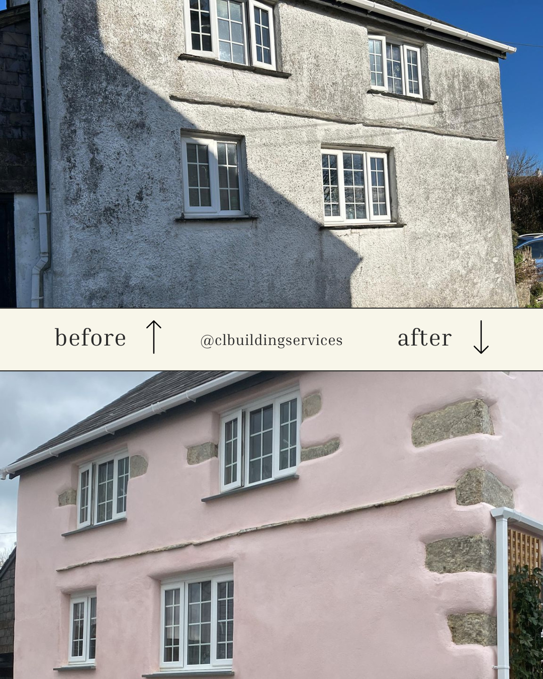 Fresh render, breathable lime silicate paint, and craftsmanship that honours the building’s history. A perfect blend of tradition and durability — bringing this Cornish cottage back to life. 🌿🧱 #HeritageRestoration #BuiltToLast
