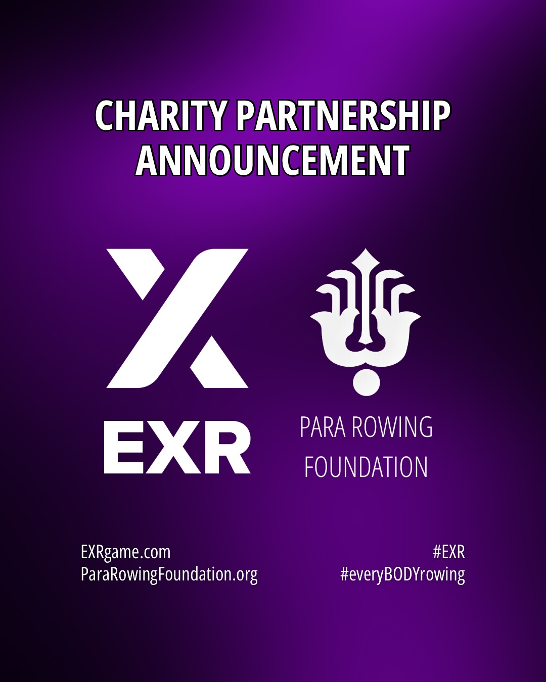 📣 ANNOUNCEMENT!
EXR announce Para Rowing Foundation as their Global Charity Partner!
To celebrate the partnership EXR is offering a 25% discount on para subscriptions (using a unique code available from PRF) with a portion of your subscription fees returning to PRF to fund global para rowing initiatives.
#EXR #PRF #CharityPartner #everyBODYrowing