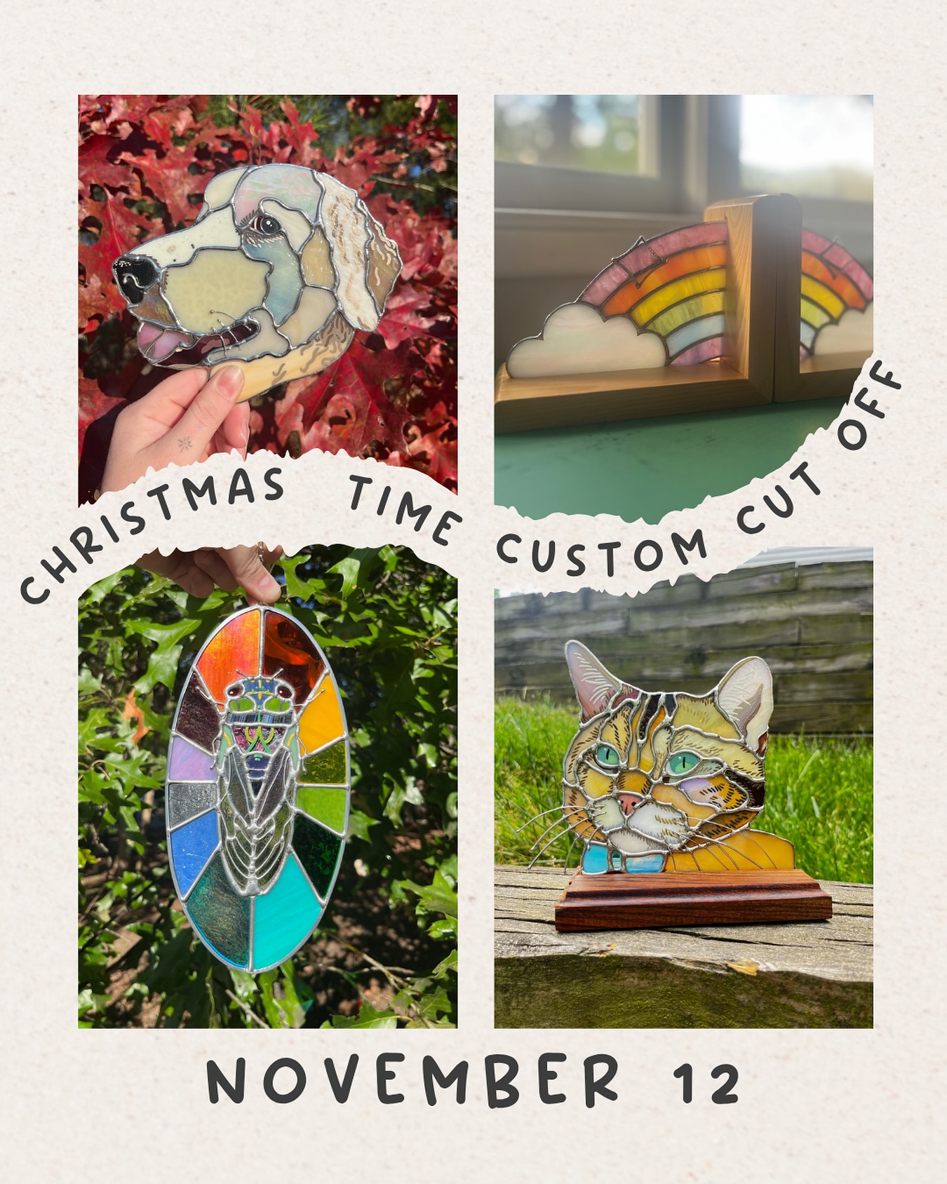 It’s officially that time!™️ Can’t believe it, but announcing our cutoff for any custom pieces wanted for Christmas! ❤️💚 a little over a week from now! This includes any special requests and pet portraits, however, we will definitely have some ready to pieces I’ll be posting about, and you can shop from us at the markets we’ll be at coming up - details about all that coming asap! The link in my bio will take you to the pages about custom requests, and you can always message me with questions. 💌
