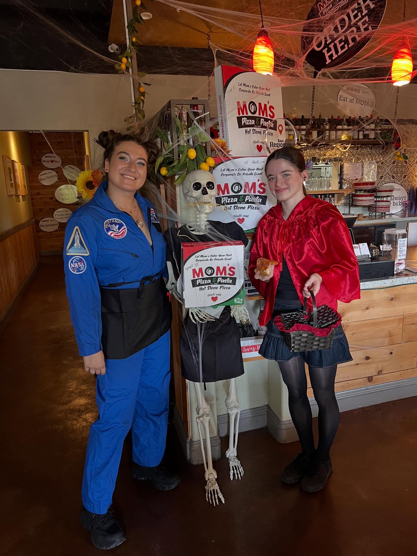 Happy Halloweeeeen from Moms.
We are open all day to make you a killer pizza.