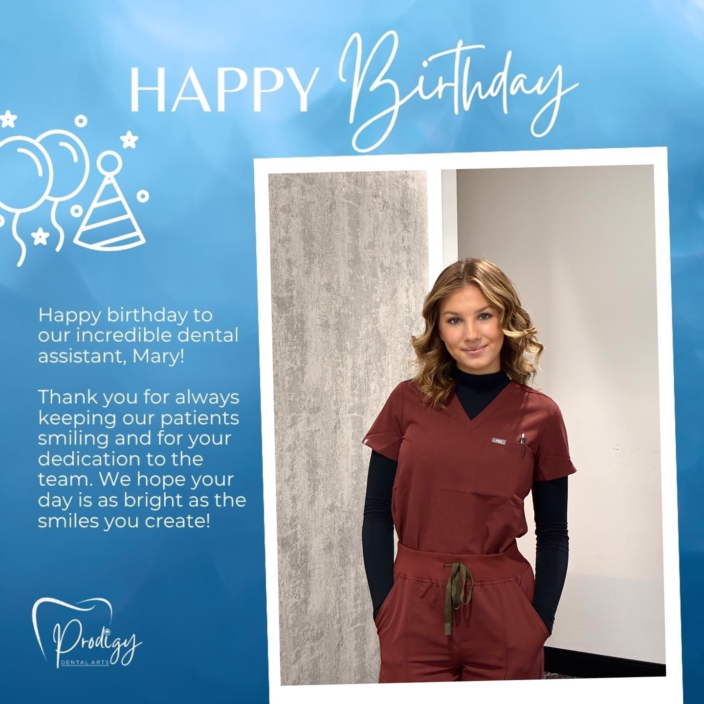 Happy birthday to our incredible dental assistant, Mary!
Thank you for always keeping our patients smiling and for your dedication to the team. We hope your day is as bright as the smiles you create!