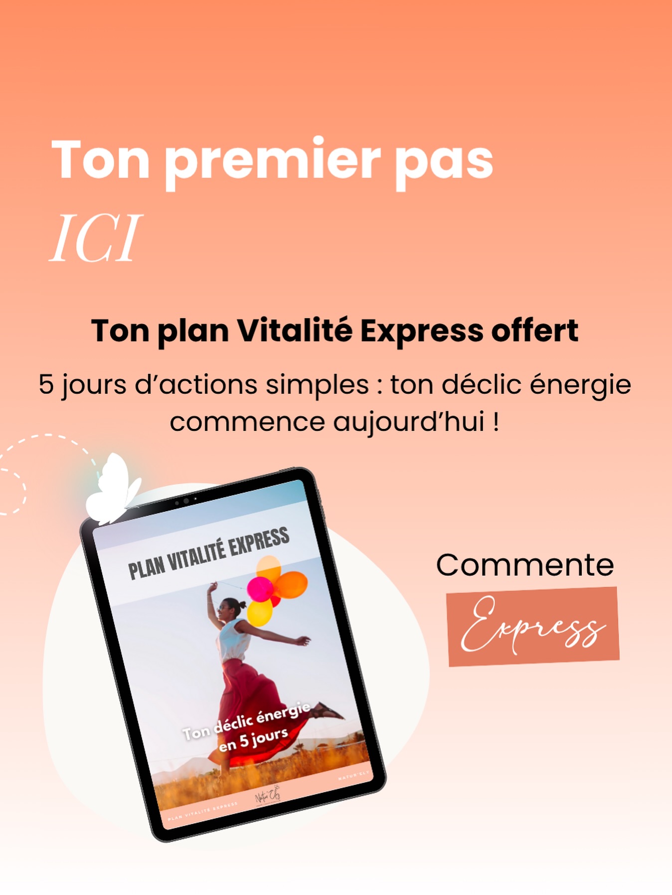 Tu veux retrouver un peu plus d’énergie dès cette semaine, sans te prendre la tête ?
J’ai pensé à toi !
J’ai créé le Plan Vitalité Express : 5 jours d’actions simples, concrètes, accessibles… pour relancer ton énergie et te remettre en mouvement (sans pression, sans frustration).
Parce que parfois, on n’a pas besoin d’un grand plan… on a juste besoin d’un premier pas qui remet la machine en route.
Au programme :
📌des mini-actions énergie
📌des ajustements faciles à mettre en place
📌un déclic pour enclencher ton renouveau
Il est offert (oui, oui !)
Tu le veux ?
Commente “Express” et je te l’envoie 😉