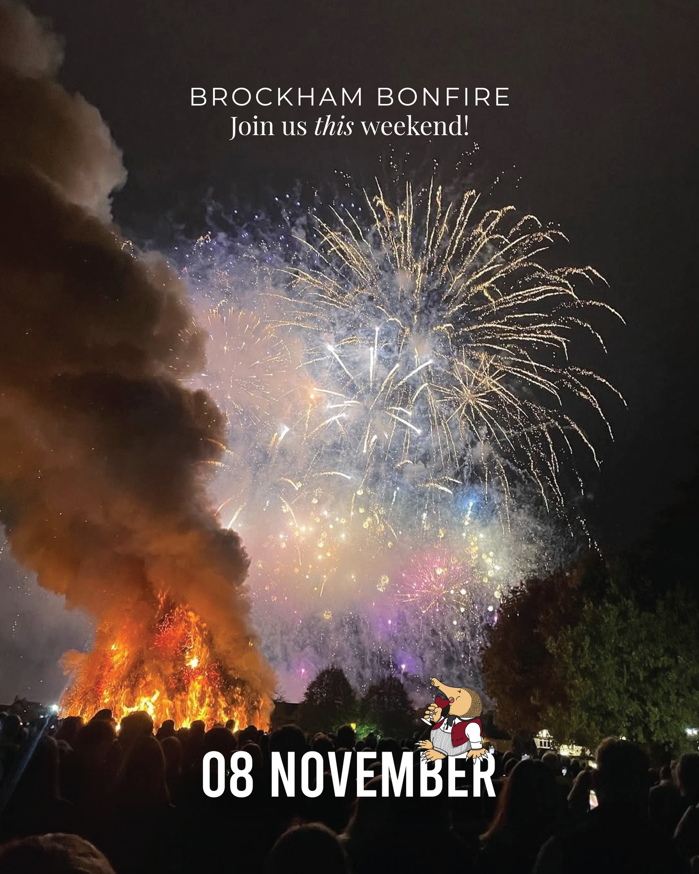 The Grumpy Mole, Inn on the Green Brockham Bonfire Night is almost here! 🔥
We look forward to this special evening all year, a true celebration steeped in history dating back to 1888! Tables at The Inn on the Green are fully booked in our private garden for our delicious three-course meals and spectacular, exclusive views of the fireworks! (Keep an eye out for news on any cancellations!) ✨
Don't miss a thing! Get all the important event info here: https://www.brockham.org/brockham-bonfire
#grumpymole #thegrumpymole #brockhambonfire #fireworks #bonfirenight #celebration #bonfire #brockhamevents