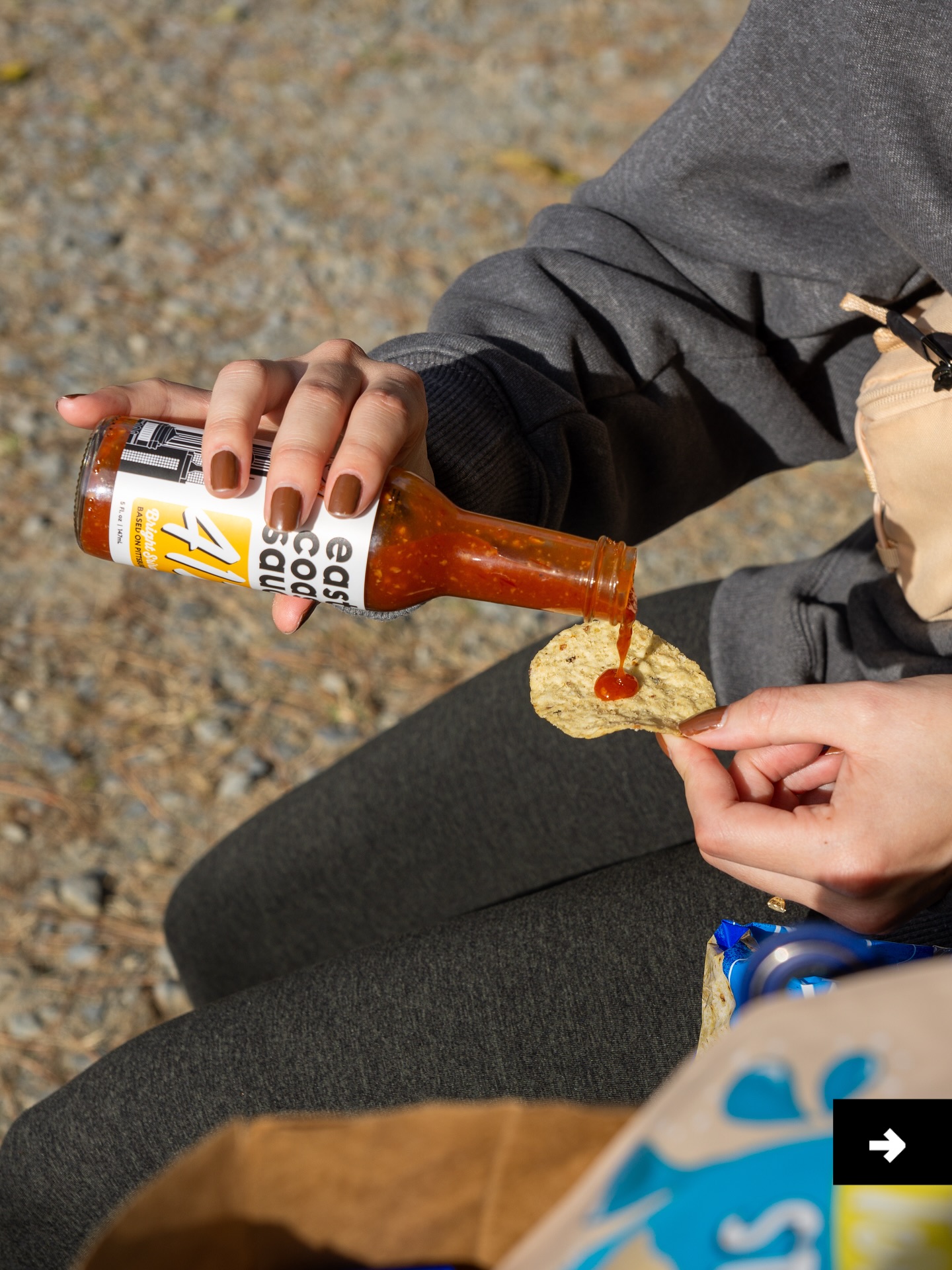 The best trail snack typically is what you have on hand! Luckily we always have a sauce bottle near and some chippys! What’s your favorite trail snack??