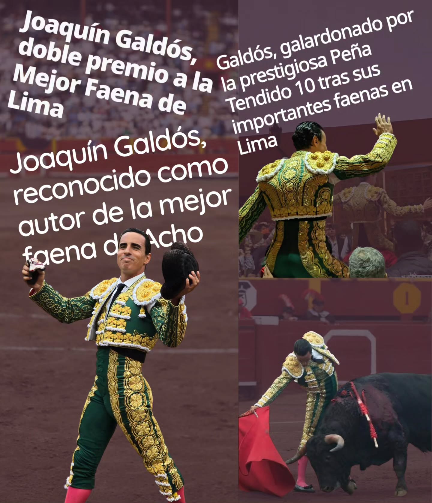 👏🏽 La afición limeña supo ver y reconocer el 𝗶𝗺𝗽𝗮𝗰𝘁𝗼 y 𝗽𝗲𝘀𝗼 que tuvo la gran actuación de Joaquín Galdós en la recién finalizada Feria de #Acho2025, premiándolo por partida doble. 🏆🏆
❤️ #𝐆𝐑𝐀𝐂𝐈𝐀𝐒 🇵🇪