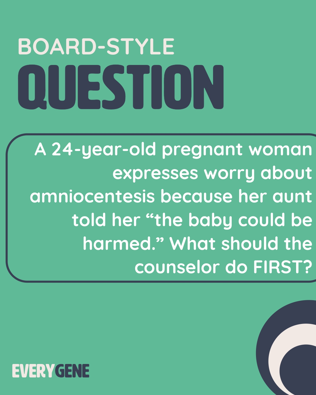 Hope you're enjoying these biweekly questions! Remember to like and share if they are helpful!
#everygene #genetics #geneticcounselor #CGC