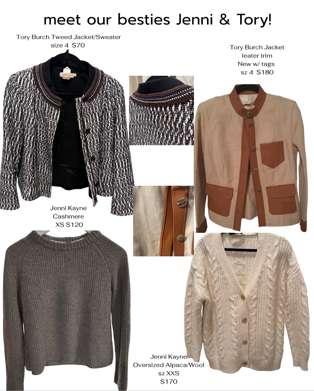 🍂 Just a few of the fall items we have in! Cozy Jenni Kayne knits, chic Tory Burch jackets, and bold statement pants ready to turn heads this season. Come shop or DM to snag your favorites! ✨
#CTStyleVault #FallFashion #JenniKayne #ToryBurch #StatementStyle