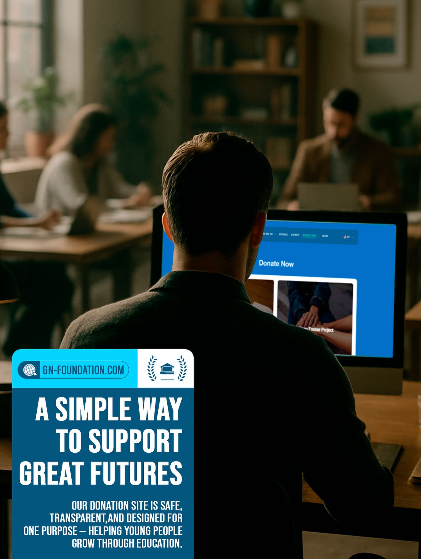 Want to help build a better future simply and quickly? 💡
The G&N Foundation website is your starting point! We’ve developed a comprehensive platform so you can dive into our projects, understand how we help shape bright young people, and get to know the essence of our Foundation. 🫶
Visit now to see our cases, learn how to donate or volunteer, and be part of this transformation.
Your contribution is valuable and just a click away. 🤳
Join us at https://www.gn-foundation.com/ 💻
#GNFoundation #Website #DonateNow #Education #Donation #Youth #University
———————————-
Quer ajudar a construir um futuro melhor de forma simples e rápida? 💡
O site da G&N Foundation é o seu ponto de partida! Desenvolvemos uma plataforma completa para que você possa mergulhar nos nossos projetos, entender como formamos jovens brilhantes e conhecer a essência da nossa Fundação. 🫶
Visite agora para ver nossos casos, saber como doar ou se voluntariar e fazer parte dessa transformação.
Sua contribuição é valiosa e está a um clique de distância. 🤳
Junte-se a nós em https://www.gn-foundation.com/ 💻
#GNFoundation #Site #DoeAgora #Educaçao #Doaçao #Jovens #Universidade