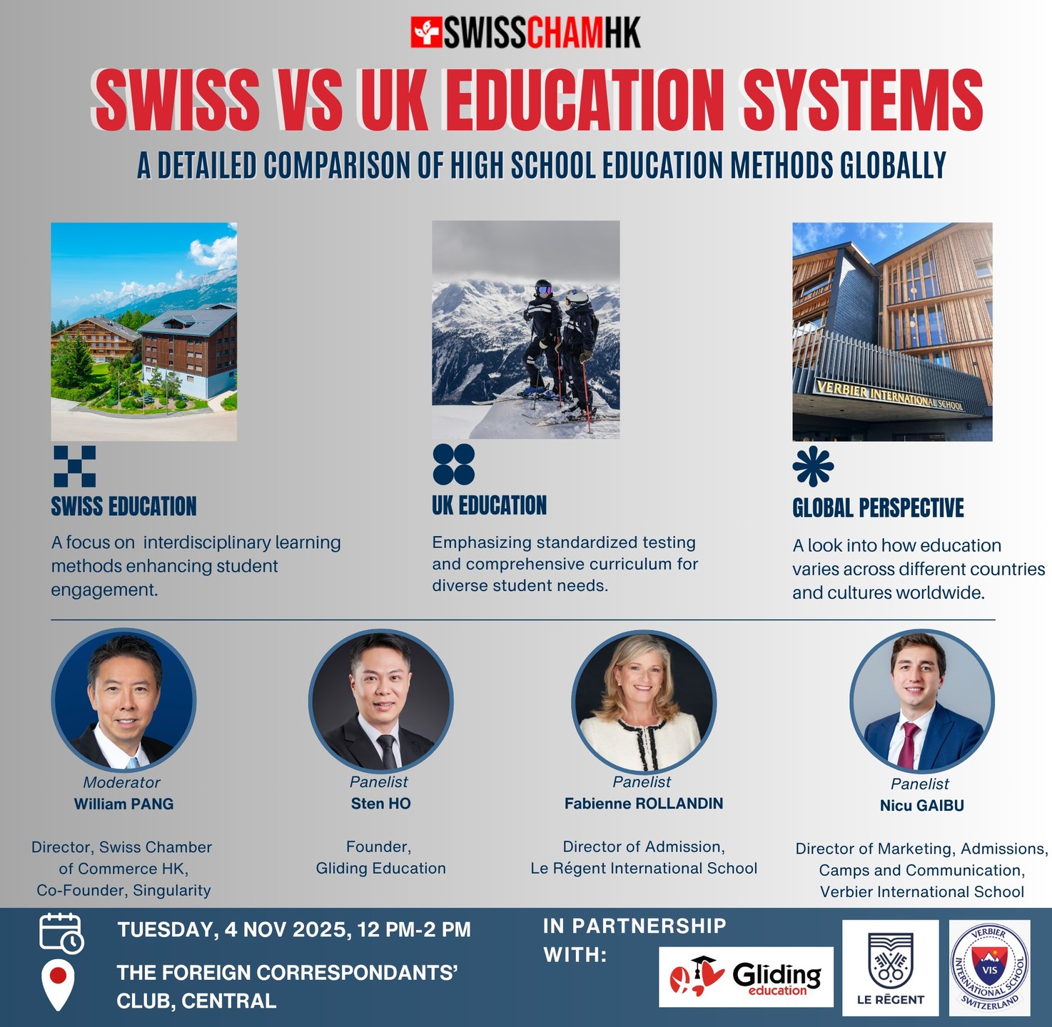 Which education system sets up students best for the future? 🤔
Join this must-see seminar supported by EuroChamHK, designed for parents and students looking at international academic choices!
Expert speakers are sharing practical insights on:
🔵 Curriculum: What are the key differences in how the UK and Switzerland structure learning?
🔵 University Prep: Which system is better for global university access?
🔵 Future Proofing: How does each system support long-term student development?
Don't guess—get the facts! 💡
Secure your spot now! Link in bio. ➡️
#InternationalSchool #SwissChamber #EducationHK #SchoolingOptions #StudyAbroad #AcademicPathways