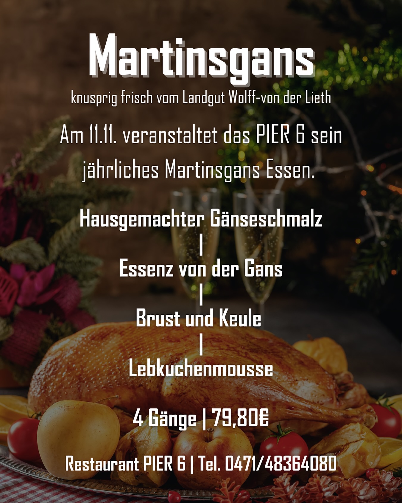 Am 11.11. ist Martinstag!
Wie in jedem Jahr gibt es dazu auch 2025 wieder beste Bio Gans vom @hofwvdlieth , von unsere Küchenteam als 4 Gänge Menü in Szene gesetzt.