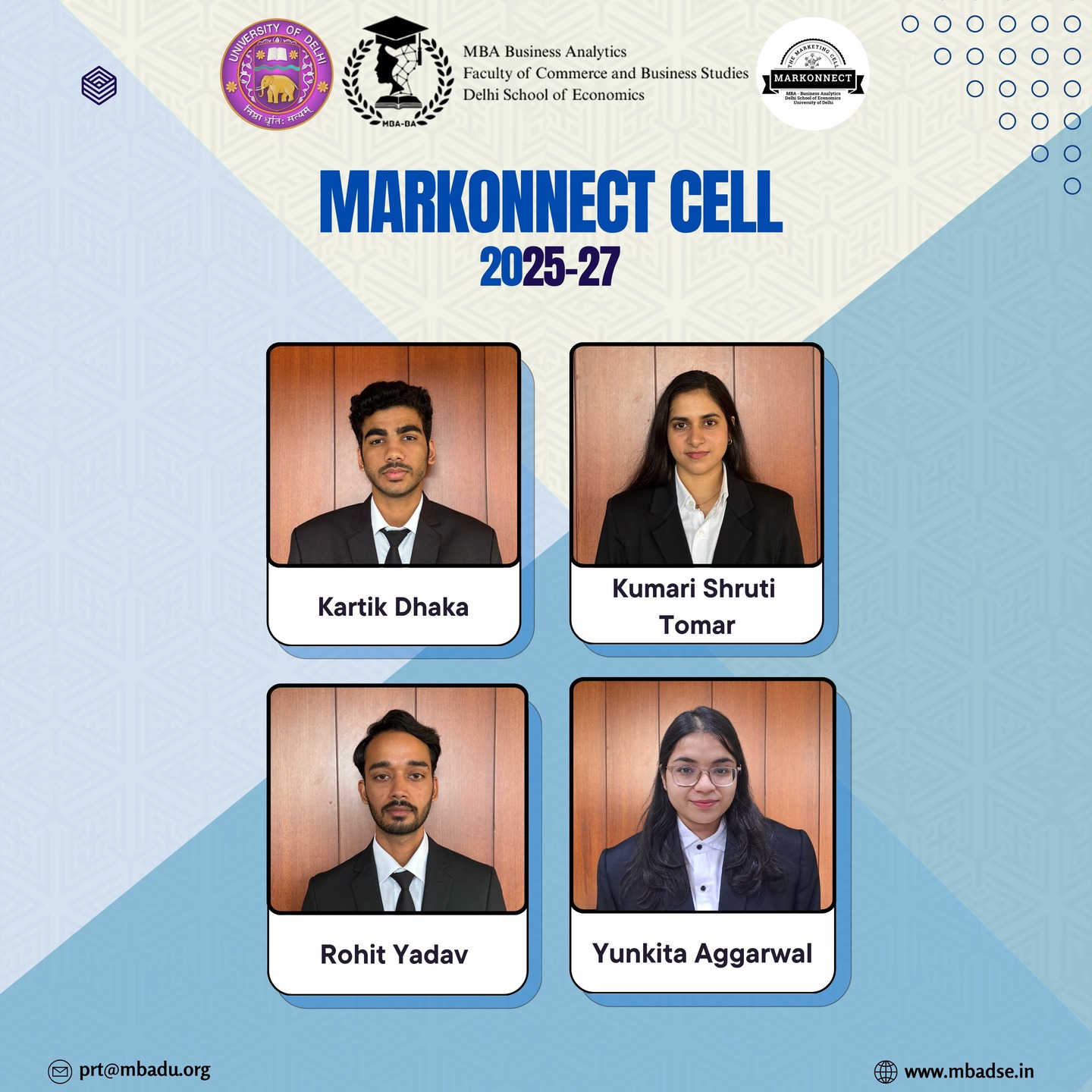 Meet the team that sparks marketing magic!
The Markonnect Cell is dedicated to empowering students with cutting-edge marketing skills and industry insights to succeed in the dynamic world of marketing.
#Markonnect #MBALife #Marketing #DSE #DU