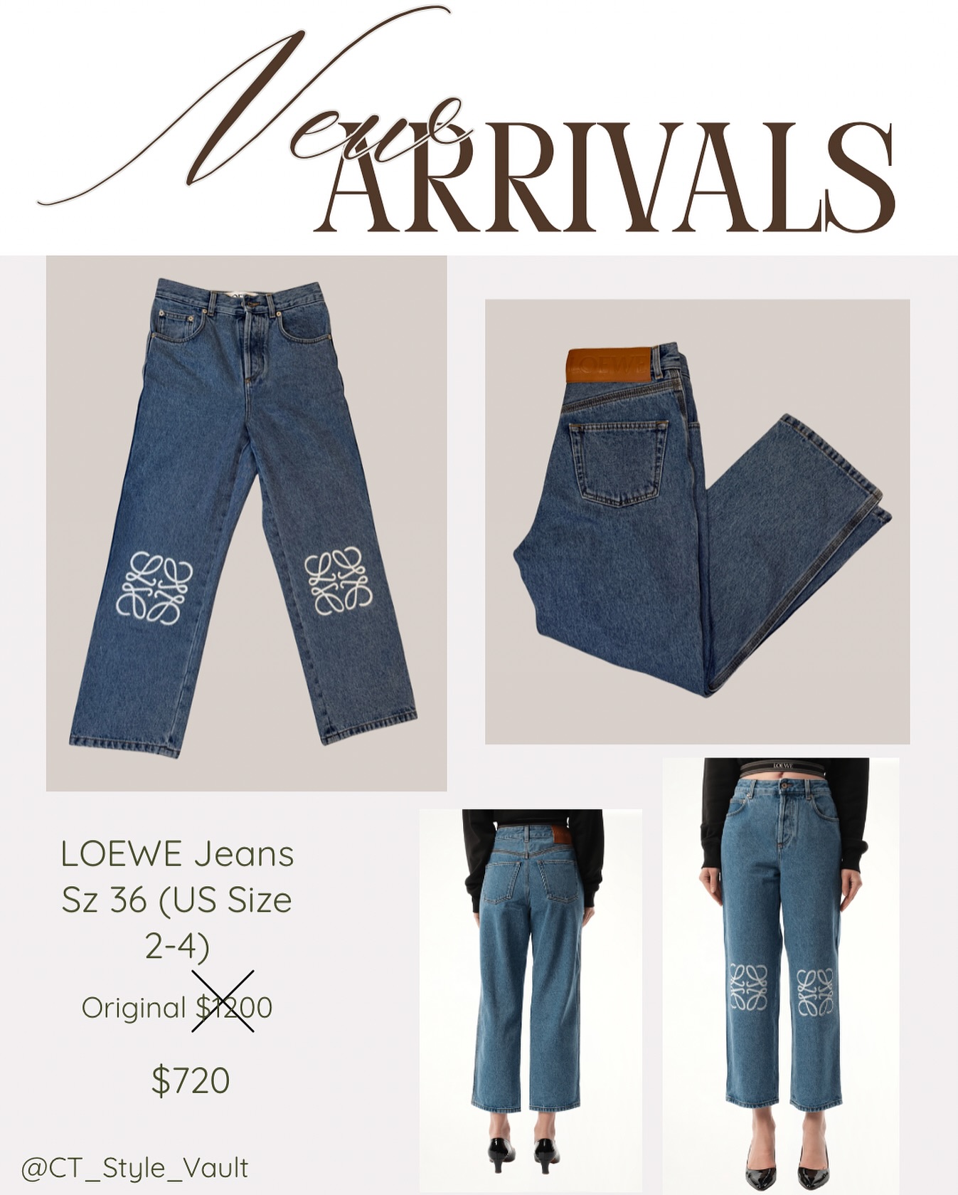 New drop alert ✨ Loewe cropped mid-rise anagram jeans just in — chic, structured, and effortlessly cool. Perfect condition. Size FR 36. Originally $1200, now $720!
DM us to claim 💌
#loewe #CTStyleVault #consignmentfashion