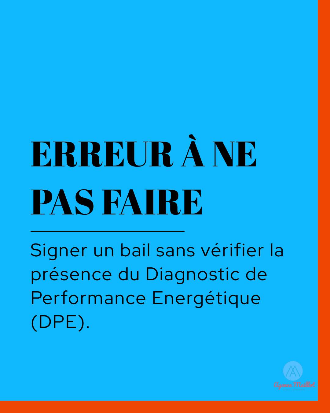 Ne laissez pas l'excitation de signer un bail vous faire oublier l'essentiel. 📄
Omettre de vérifier le Diagnostic de Performance Energétique (DPE) peut coûter cher. Le DPE est crucial pour évaluer la consommation énergétique et les émissions de gaz à effet de serre de votre futur logement. Sans ce document, vous pourriez vous retrouver avec des factures énergétiques élevées et des désagréments inattendus.
Pour éviter cette erreur, demandez toujours le DPE avant de signer. Cela vous permettra de mieux comprendre l'efficacité énergétique du logement et de négocier éventuellement le loyer en fonction des performances énergétiques. De plus, vous serez en conformité avec la législation, ce qui vous protège en tant que locataire.
En vérifiant le DPE, vous faites un choix éclairé, économisez potentiellement sur vos factures et contribuez à la protection de l'environnement. Prenez le temps de bien faire les choses, votre portefeuille et la planète vous remercieront. 🌍
#EfficacitéÉnergétique #LocationResponsable #DPE
#agencemaillot