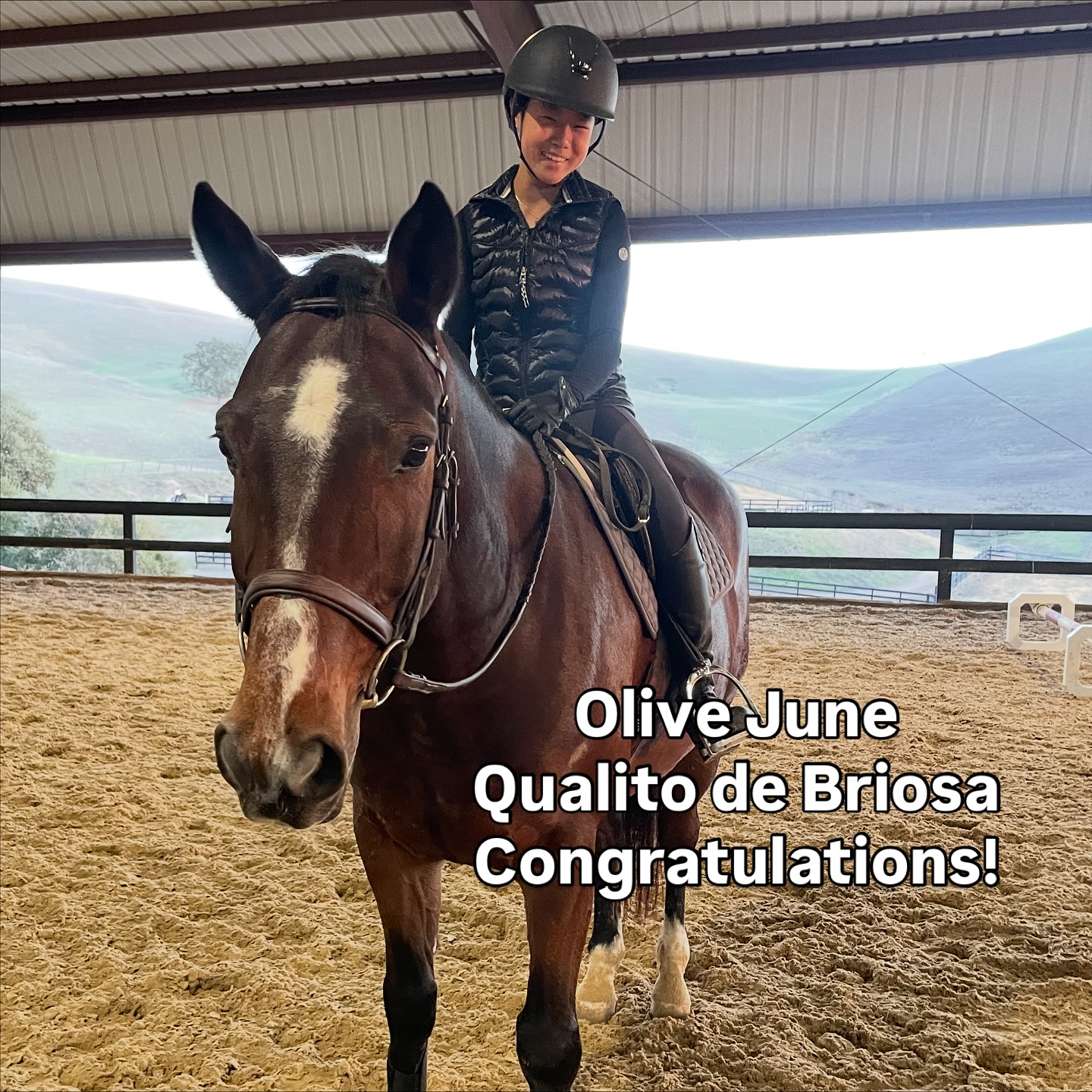 Congratulations to Olive June on the lease of Qualito de Briosa! I look forward to watching Olive & Qualito become an amazing team! A big thank you to her parents!🤩