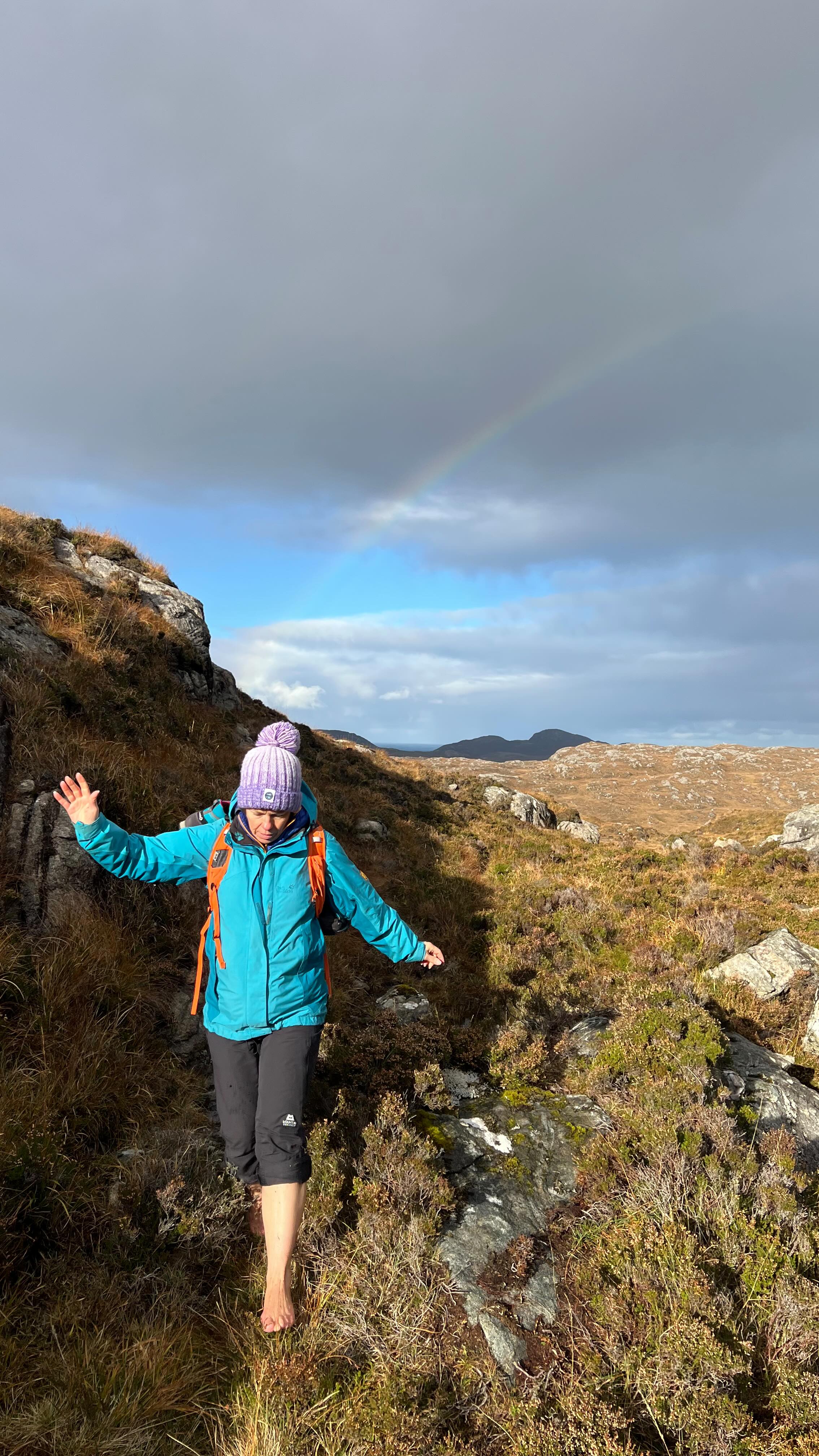 Wayfinding!
I had the pleasure of one to one Wayfinding with @elainereidwriting for two days last week.
The first, we walked into the hills, barefoot heeling for healing, sole to soul.
The second, we went to the edge, coastline and sea.
Elaine is here for a three week research residency and was a total delight to work with - open to trying everything and taking joy and meaning from being in Place.
Day 1
Chnoc a' Chàrnain
Cleit Charisiadiar
Sidhean a' Deas
Gil Mhurchaidh Dhuinn
Tom Corrach
Rossamul Beag
Nead an Eòin
Leaca' Geala
Cleite na Crich
Gheàrraidh Theurabridh
Floidreabhal a' muigh
Day 2
Sgeir Ghlas Bheag
Poll Shiobachd
Geodha Mhàrtainn
Loch Buaile Tiraso
Rubha Dubh na Buaile
Camas Mol Griom
Rubha na h-Aona Cloich
Druim an Fhaslaich
Druim nam Faoileag
Camas Islibhig
#gàidhlig #placebased #wayfinding #waysofseeing #lèirsinn #walkingartist