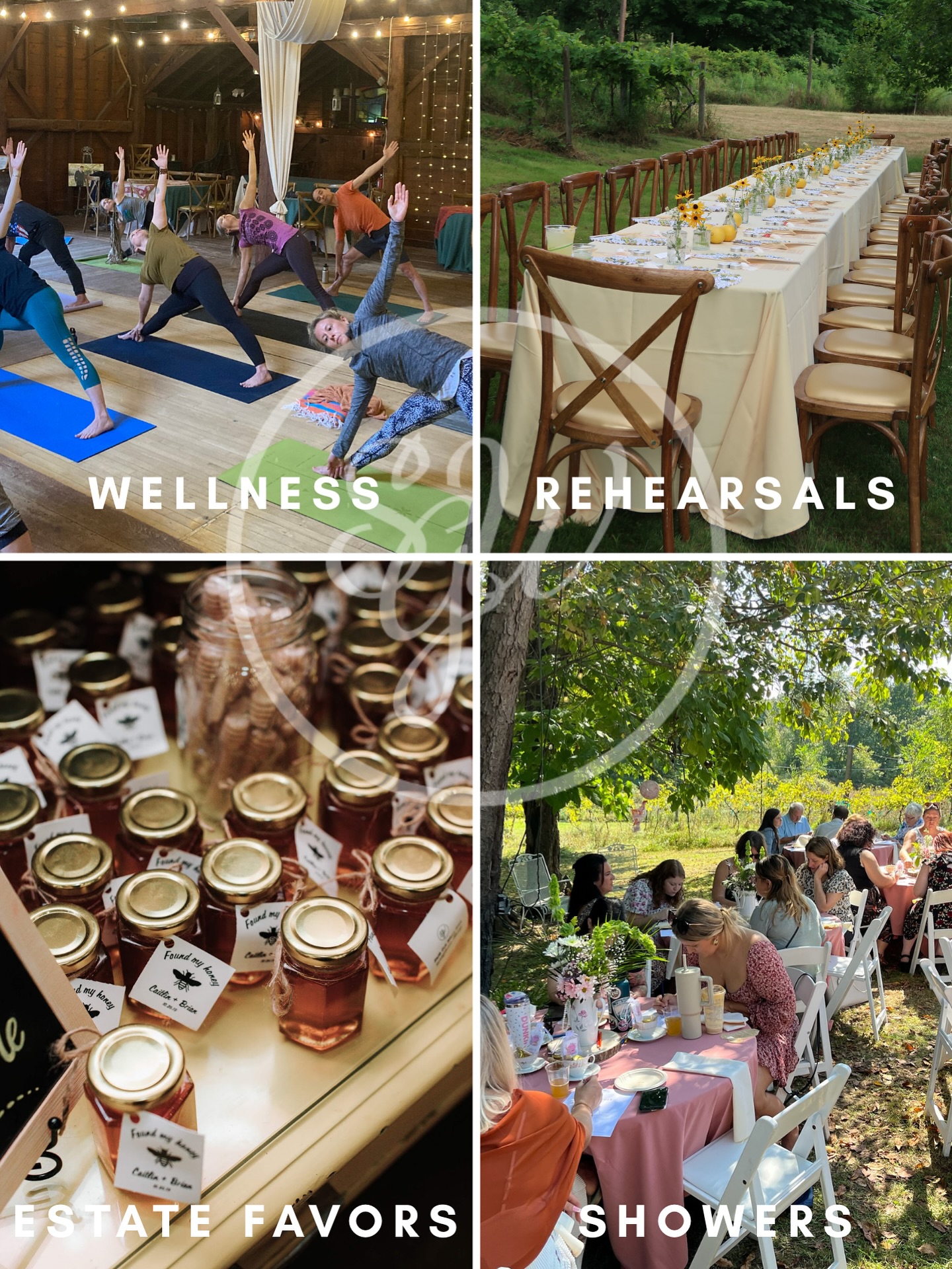 In addition to hosting you and your loved ones for your Wedding Day in our beautiful barn with the top catering team in the capital district we also have a bunch of other options for you and your guests to really marinate
in the weekend wedding vibes.
From day of wellness offerings, rehearsal dinners to baby / bridal showers, bachelorette outings, estate favors, locally sourced hospitality bags and much much more
Whose else has been doing it for 4 generations and 90 years ?
Making dreams come true since 1936.