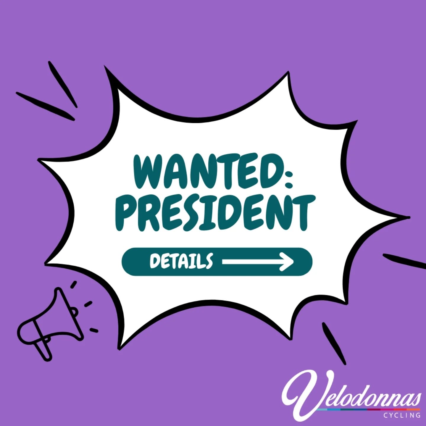 ‼️ UPDATE: FILLED! Thanks Kerrie!
📢 PRES WANTED!
Our club has three open positions this year! We're looking to fill:
💠 President
💠 Treasurer
💠 Ride Coordinator
Ahead of our Nov 13 AGM, here's the info on our open Ride Coordinator role. Please reach out with any questions or interest! 😊🚲