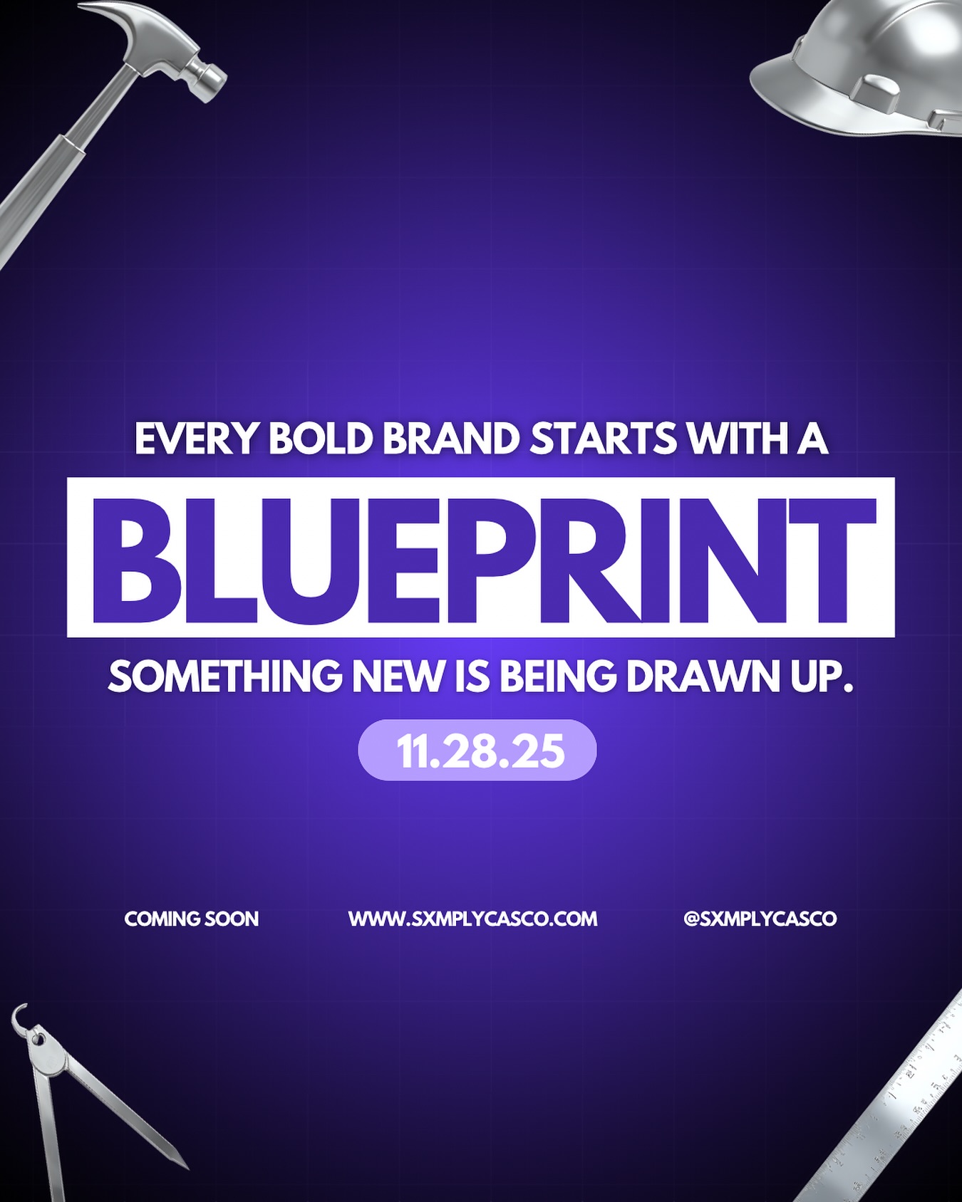 Something bold is being built. 🔨🚧✨
Every great brand starts with a blueprint:a plan, a
foundation, and a vision designed with intention.
This Black Friday, SXMPLYCAS CO. is revealing The
Purple Print: a limited-time opportunity for business
owners ready to elevate their visuals and rebuild their
brand from the ground up.
🗓 Mark your calendars: 11.28.25
📍 www.sxmplycasco.com
💜 Follow @sxmplycasco for the official reveal.
#ThePurplePrint #BrandDesign #BlackFridaySale
#SXMPLYCASCO #BrandIdentityDesigner
#GraphicDesigner #SmallBusinessBranding
#EntrepreneurBranding #VisualIdentity #CreativeStudio
#DMVDesigner #CharlestonDesigner
#WomenInBusiness #LuxuryBrandDesign
#BlackOwnedBusiness #MarketingDesign
#rebrandyourbusiness