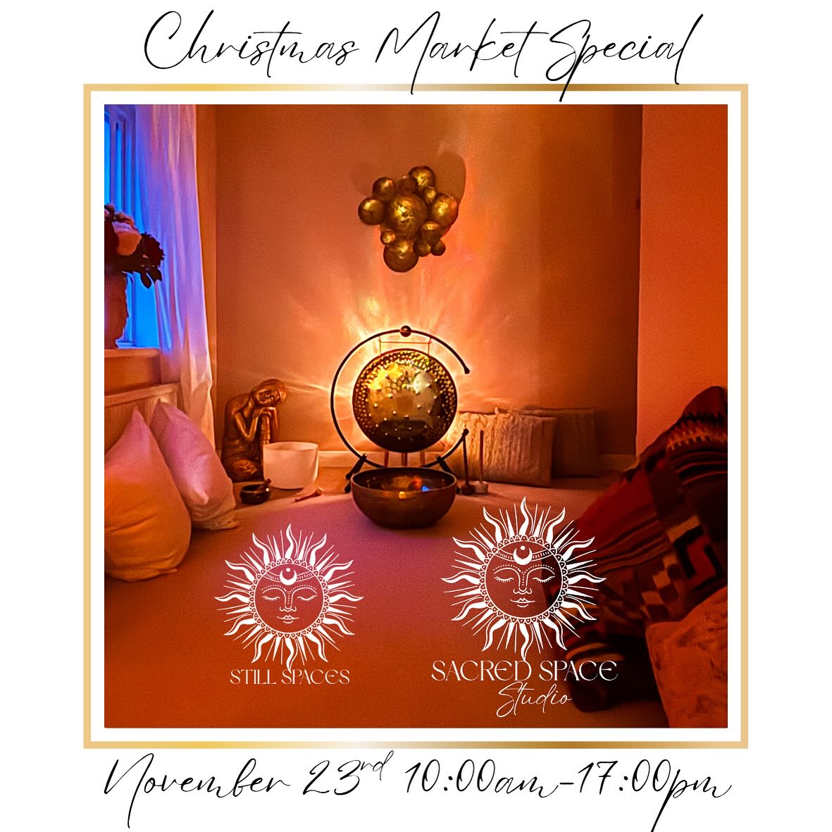 Still Spaces Store & Sacred Space Studio: Christmas Market Special
November 23rd — The Day of the Västerås Christmas Market
So everything is possible in one magical day.
Step into the magic of Christmas by entering a crystal shop of wonder and Sacred Space Studio for a transformative experience.
Still Spaces Store
Discover a magical selection of unique gifts and festive stock with special discounts to help your Christmas budgeting.
Starting next week, you’ll be able to purchase lottery tickets for a chance to win fabulous prizes.
Open doors, warm welcomes, and holiday sparkle all under one shimmering roof.
Cacao, Spicy Cider and cakes available for purchase.
Sacred Space Studio
Immerse yourself in a full day of magical healing events designed to nurture you from the inside out, choose one or more from the following -
Massage
Reiki
Meditation
Yoga
Chakra Healing & Cacao
Sound Bath
Tarot Readings
Ceremonial Circle
Health Body Scanning
Somatic Healing
Embodied Dance
Art by Jenny Sjöberg
Tickets: One Day, One Price, Infinite Possibilities
Buy a single-event ticket to attend any one session for 50Kr
Or, for only 150 SEK, enjoy access to as many events as you can attend throughout the day.
You can come and go as you please — your day, your rhythm, your magic.
Your Hosts
Freya Hjärtström
Martina Kleregård
Erica Söderberg
Jenny Wigren
Anita Van Der Merwe
Nathi Glückspilzchen
Alexandra Kambler
Bitte Eggers
ROS
Soulsaga Art
Details
Location Still Spaces/Sacred Space Studio Badhusgatan 3D & C (Opposite Klippan Car Park)
Time 10:00 am - 17:00PM
Tickets available on the day or via the website. (Booking in advance is advisable to guarantee your place)
Timetable and events will be posted this week on the website.
Website: www.sacredspacestudio.se
Ready to Step Into the possible?
Join us at Still Spaces Store & Sacred Space Studio for a Christmas Market Special where wonder, warmth, and wellness collide. One day. Infinite possibilities. See you there! @sacredspacestudio3d @vasterascity