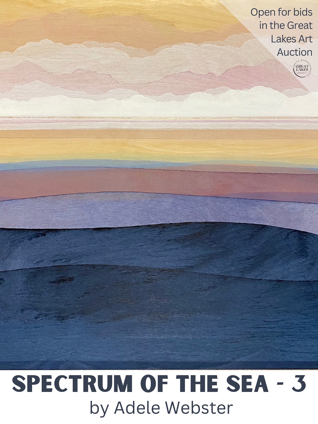 Featured artist: Adele Webster @adelewebster_art is a British/Canadian artist whose work has been exhibited both nationally and internationally. With a background in graphic design and a love of color theory, she blends dynamic visuals with her mastery of a unique acrylic wash process, layering translucent paint washes on wood panels. Through this technique, she explores gesture and colour, creating contemporary landscapes that balance playfulness with serenity. Based along the shores of Lake Ontario in Kingston, where the lake’s ever-changing skies and moods serve as daily inspiration. An award-winning artist, her work is represented in galleries across Canada and held in private collections worldwide.
Some words from Adele: “Nature is my greatest inspiration. I’m fascinated with the layering of horizons. Looking out over water or an open vista is one of the most calming views, and I strive to capture that sense of grace and mystery in my work.”
“Spectrum of the Sea - 3” is an acrylic and gold leaf painting on gallery depth birch panel
measuring 20” x 20”.
Bid today on this beautiful piece of art at www.greatlakeslove.org/greatlakesart (link in bio)
Note: some of the pieces have been cropped to fit our Instagram dimensions. Check out the auction page to gain the full perspective.
#greatlakesart #localart #localartist #greatlakes #protectwhatyoulove #lakehuron #lakeontario #lakemichigan #lakeerie #lakesuperior #artistsofinstagram