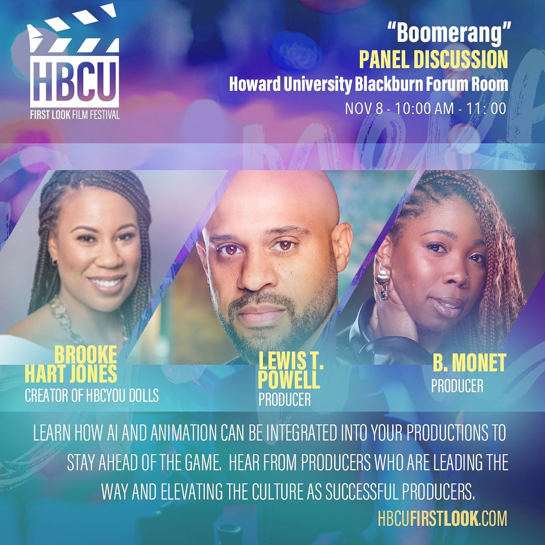 Rule #1: Stay ready so you don’t have to get ready!
Join us in a convo featuring the ultimate go-getters: Brooke Hart Jones (@brookehartjones), Lewis T. Powell (@lewistpowell), and B. Monet (@directherbmonet) where they explore the intersection of innovation and storytelling! Hittin like a BOOMERANG, this panel is all about how AI and animation are reshaping the future of film and production as a whole. You don’t want to miss it!
Click the link in our bio for tix. 🎟️✨