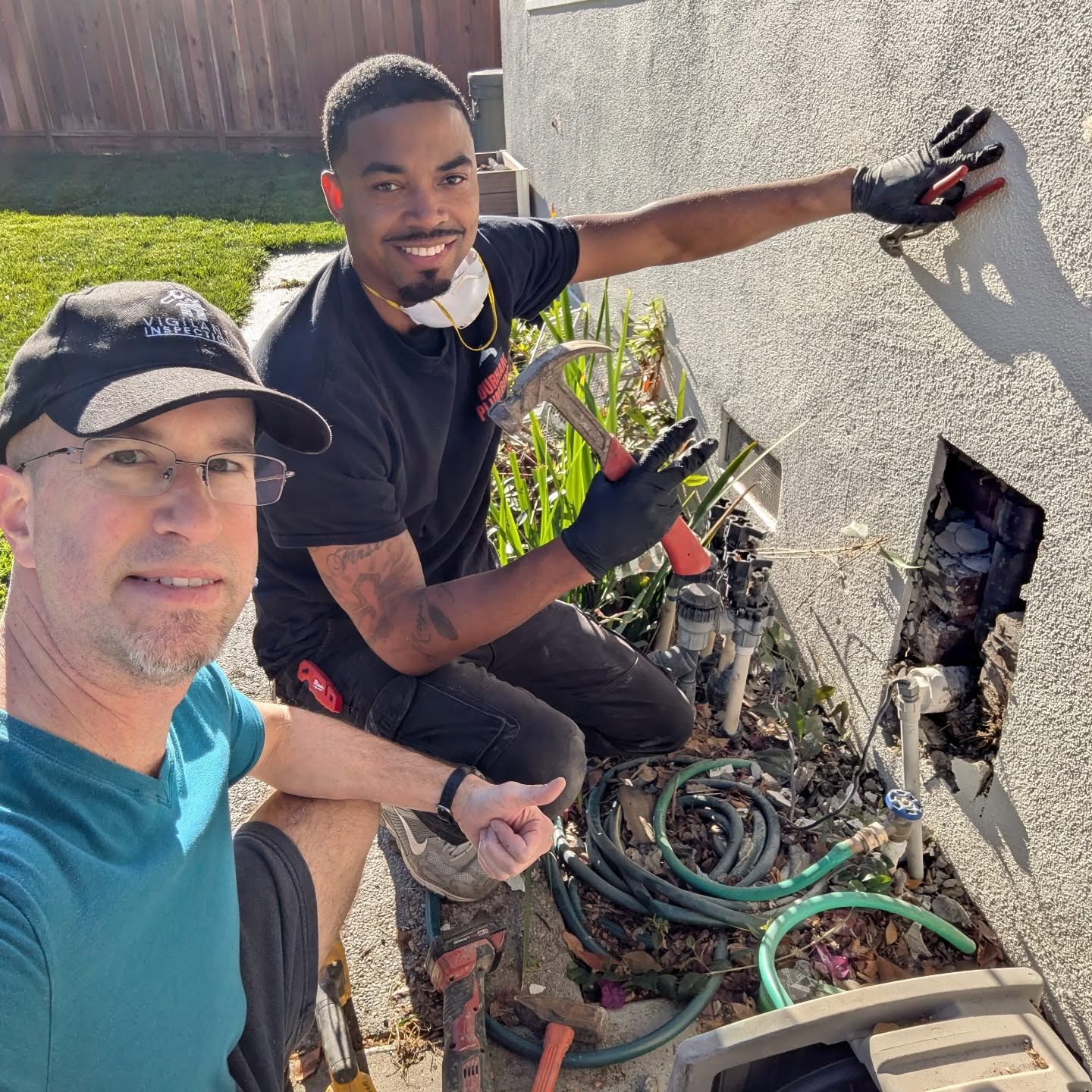 It's a great day to cut a hole in a wall and fix a leaky drain pipe!! Blessed to call @dprootersolutions both a friend and trusted BNI colleague.