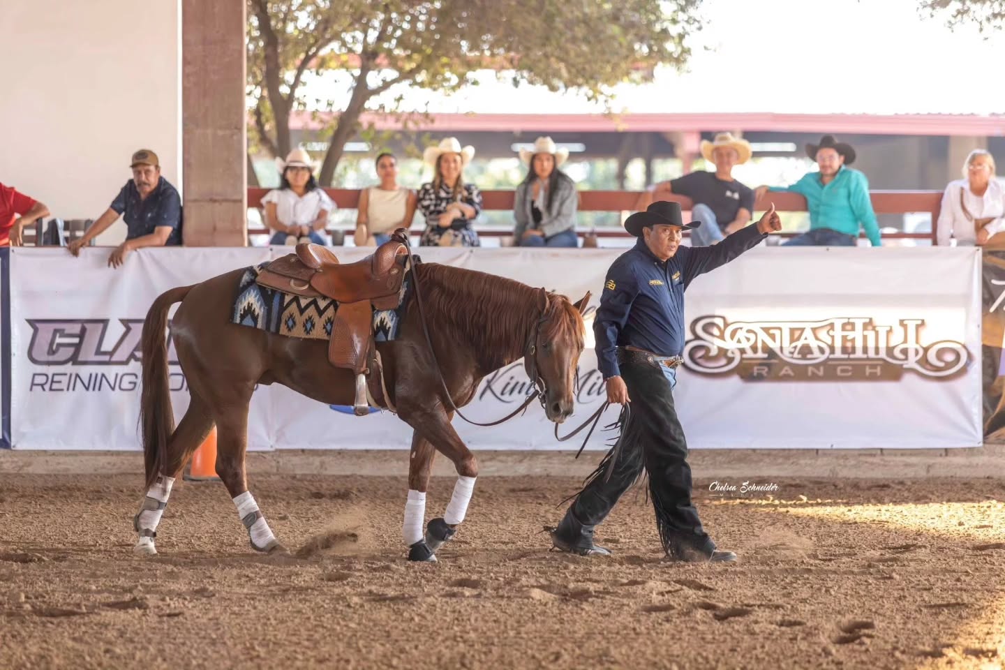 We'd like to extend a HUGE CONGRATULATIONS to Jaime Padilla De La Fuente andSHR Kids Down Dirty for earning a 225 to take home the NRHA: National Reining Horse Association NRHA Mexico Open L4 Futurity win!
Thank you for your hard work and keep it up! We're thrilled for you and your team!
#globalreining #ChelseaSchneiderMedia #nrhamexico #nrha #reining #TheKidsGottaGun