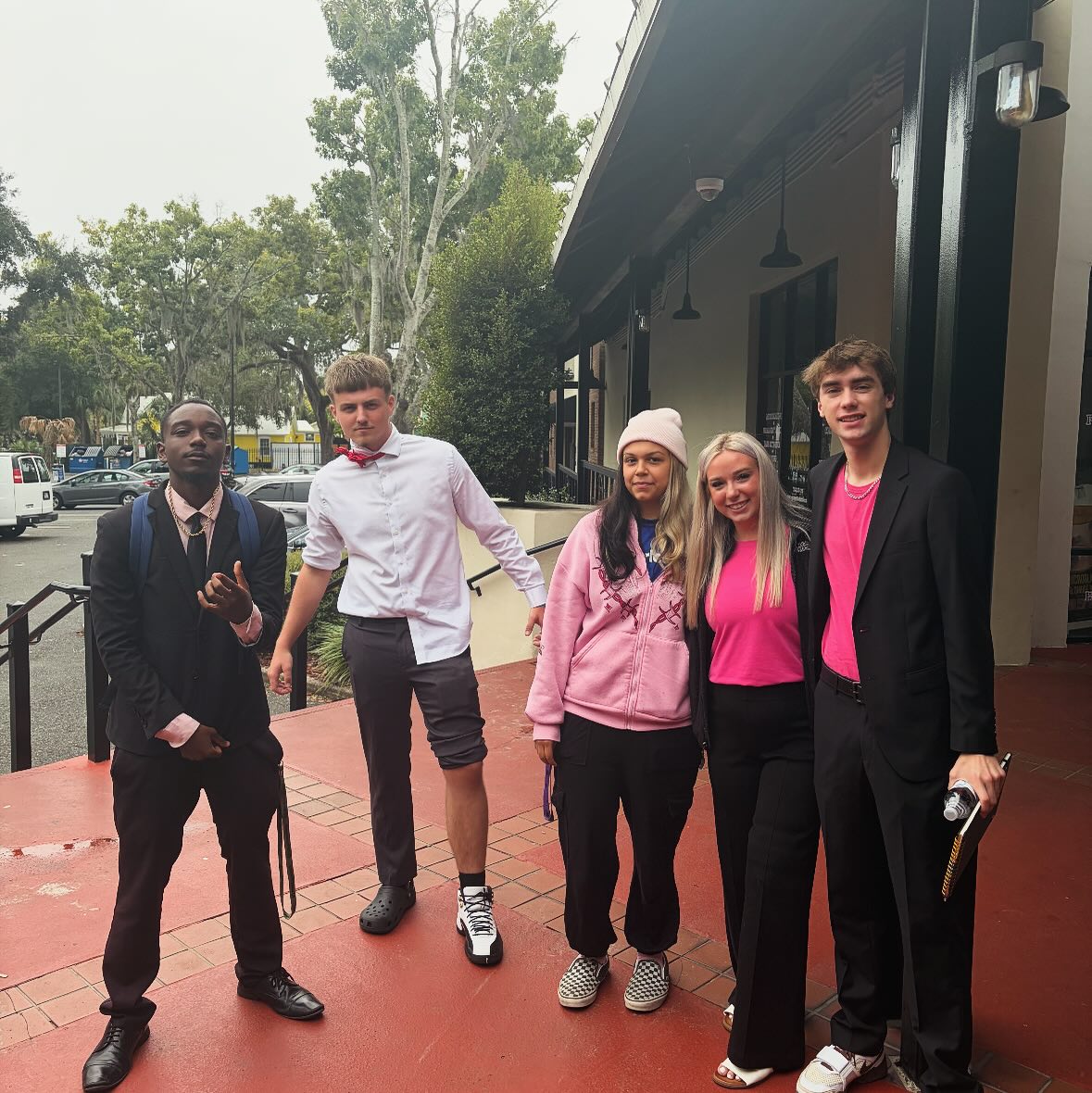 Day 2 of spirit week was wacky Wednesday or Pink Wednesday. We had a little mix of both!