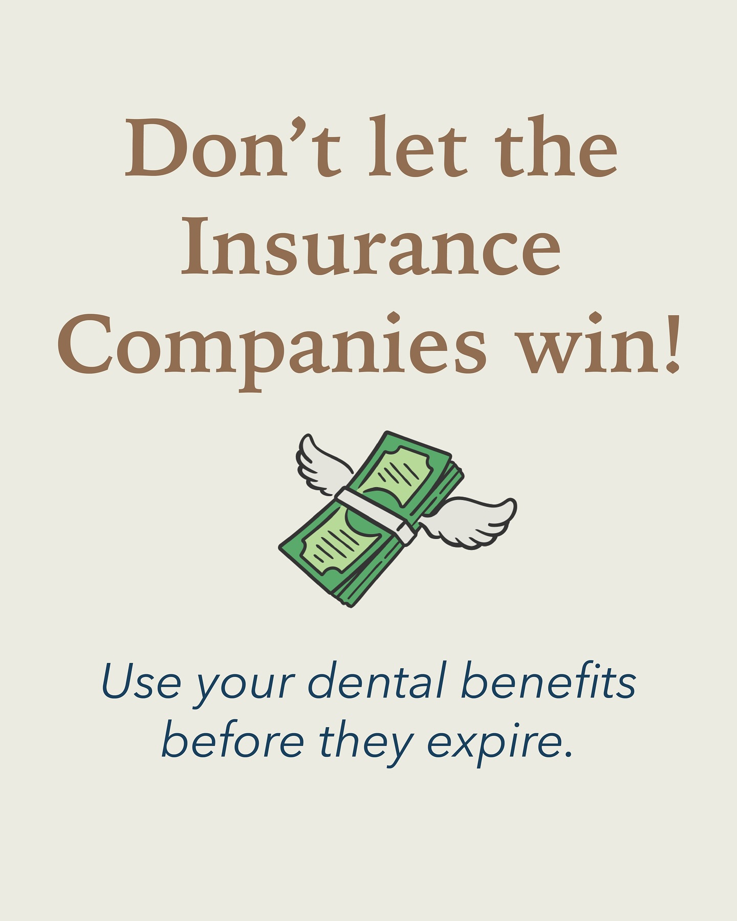 They want your benefits to expire. They’re counting on you being too busy to use them. It’s your money! 💸 Don’t give it up! We still have a few appointments left for the year. Call today to book your appointment before we fill up.