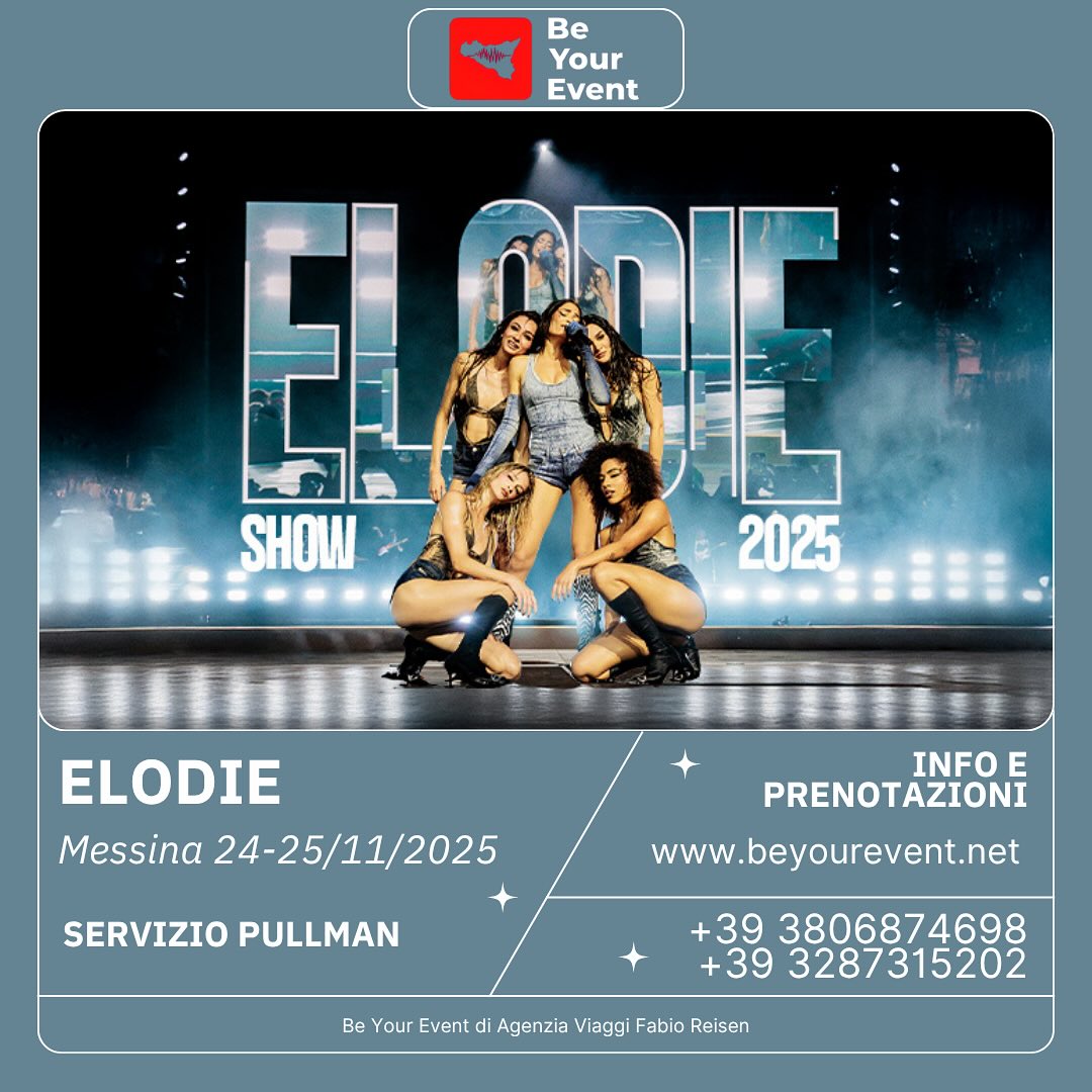 Prenota ora il tuo posto in pullman per i concerti di Elodie a Messina! ✨
Partenze disponibili per entrambe le date, cosa aspetti?! Contattaci in dm 📩