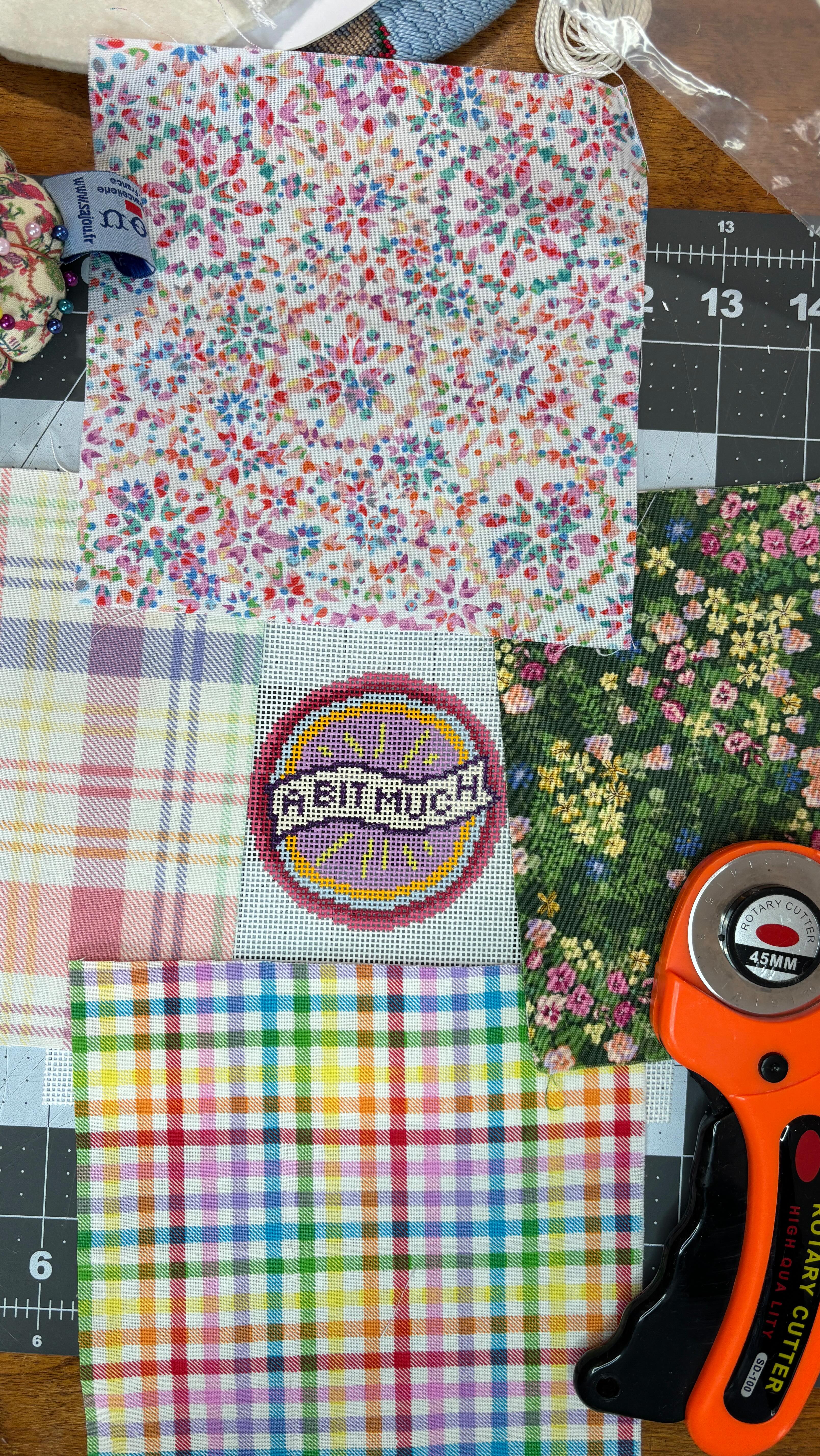 Let’s play Pick a Fabric!
This canvas and all fabrics shown are available online at bateswoodneedlepoint.com.
Endless love to @maryoliversdrunkcousin for being you but also for being a say yes person when I shot my shot and said, “Let’s put it on a canvas.”