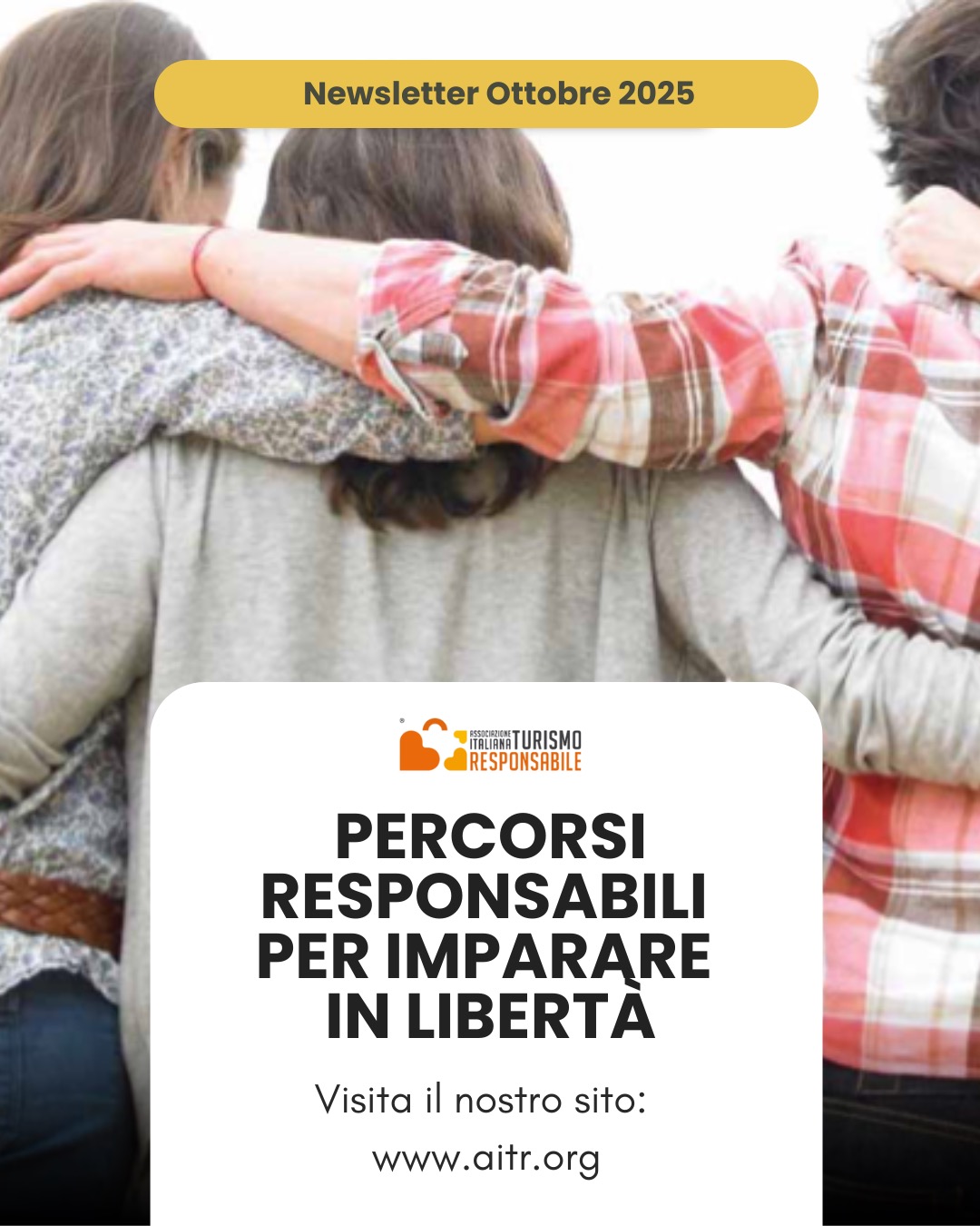 📬 È online la nuova newsletter AITR dedicata al turismo scolastico responsabile!
Un viaggio tra le proposte dei nostri soci, per imparare scoprendo il mondo 🌍✏️
✨ In questo numero:
@viaggiemiraggiets – Balcani, storia e resistenza
@dafneviaggi – Genova e il mare
@gabanel_bikehostel – legalità e turismo sociale
@pandaavventure – natura e biodiversità in Maremma
@casevaldesi – soggiorni educativi in Toscana
@goelviaggi – Calabria del cambiamento