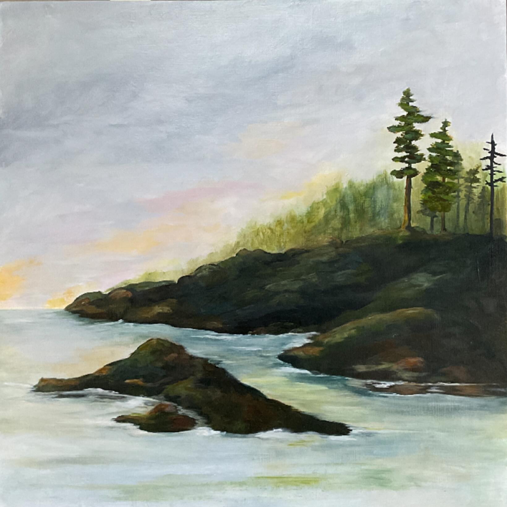 This piece is a cover up 😜. The painting I had started with was all acrylic and very boring. Very very boring. It’s also been residing on my studio floor mocking me for the last year. So I pulled out the oils and just started to work it over ….again a little mantra in my head, be brave Amy, be brave. And I seriously LoVE what can be done with oils. Working the details and trying to find the light. Also, am enjoying working this big, 24x24.
#Intuitivepainting #oilpainting #watersolubleoils #intuitiveart #canadiancontemporaryart #canadianlandscapepainting #canadian_artworks #vancouverislandartist #canadianlandscapes #canadianart #landscapeimpressionism #curator_artgallery #lfyourarttribe #westcoastartist #emergingartist #intuitivepainting #artforsale #CanadianArtDaily #interiorart #impressionisticart #impressionisticlandscape #oilonwoodpanel #westcoastart #oceanart #vanisleartist