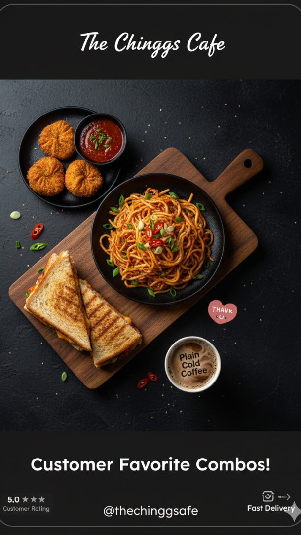 A massive THANK YOU for the 5-star ratings on Swiggy and Zomato! 🤩 Every review you leave lights up our kitchen and pushes us to deliver better service and even more delicious food.
Your orders fuel our passion! Keep the love coming and help us reach the top by ordering your favorites today. We're ready to serve you the best! 💖
#CustomerLove
#ThankYou
#5StarFood
#Swiggy
#Zomato
#OrderNow
#FoodieGram
#RestaurantLife
#SupportLocal
#TheChinggsCafe