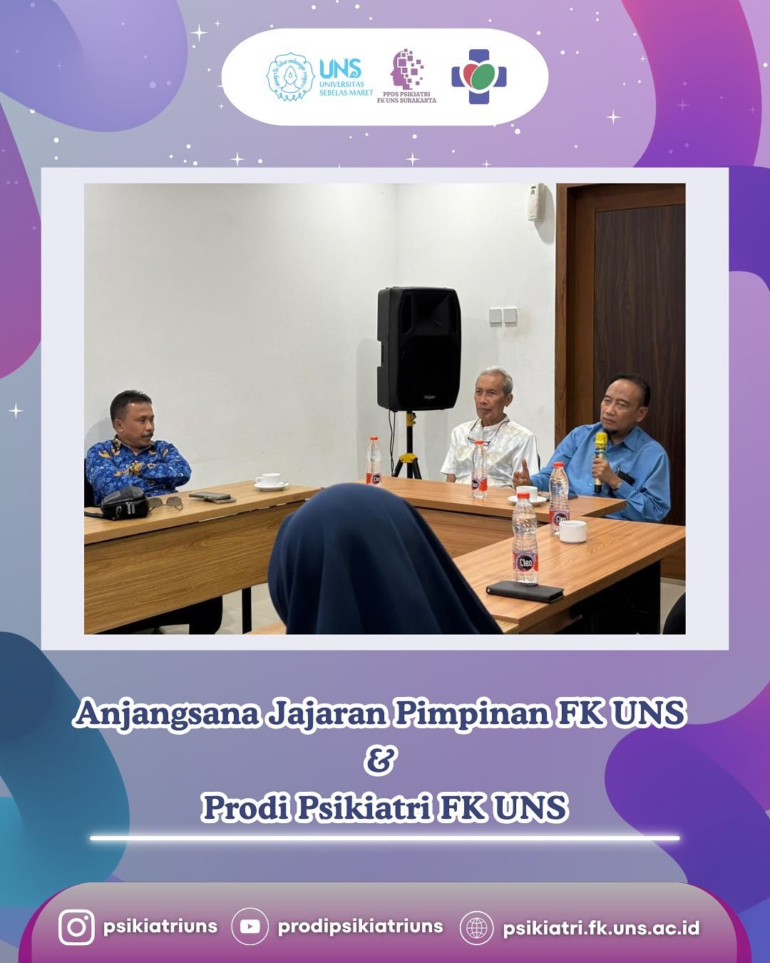 Silaturahmi yang hangat, kebersamaan yang menguatkan. Langkah kecil dengan makna besar.
Anjangsana jajaran pimpinan Fakultas Kedokteran UNS bersama Program Studi Psikiatri FK UNS menjadi ruang untuk menjalin silaturahmi, memperkuat kolaborasi, dan menumbuhkan semangat sinergi demi kemajuan bersama. 💫
#FKUNS #PsikiatriUNS #Anjangsana #KolaborasiBersama #SinergiUntukKemajuan