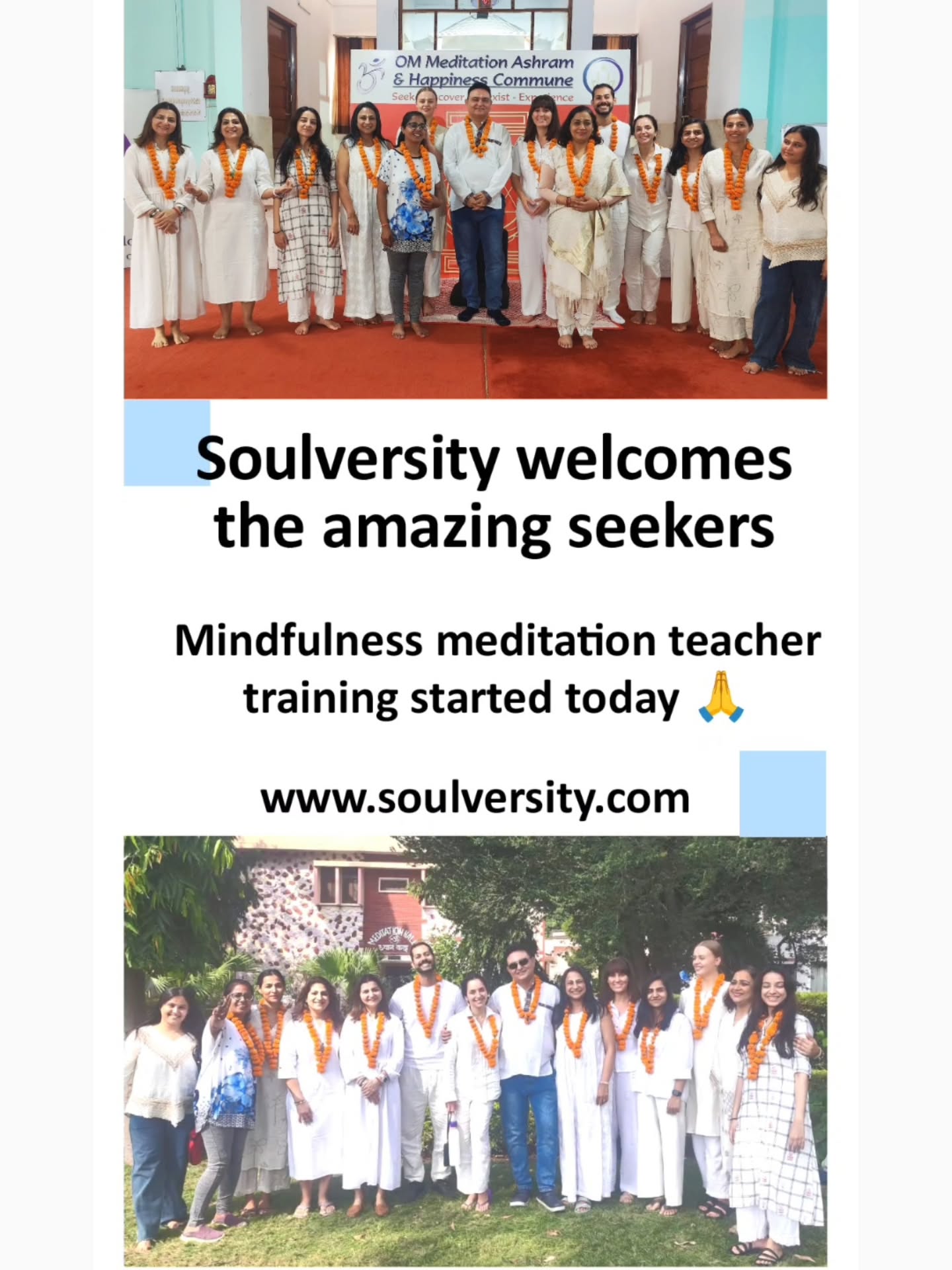 This season's Mindfulness Meditation Teacher Training started with such a soleful group of seekers coming in from all over the world🙏✨
Already feels like a deep Soul connection. Everyone is so dedicated open and reading to take the leap. Can't wait to see the transformation.
.
.
#Soulversity #meditation #mindfulness, #masterDevOM #dayone #MeditationTeacherTraining #Transformation #Gratitude