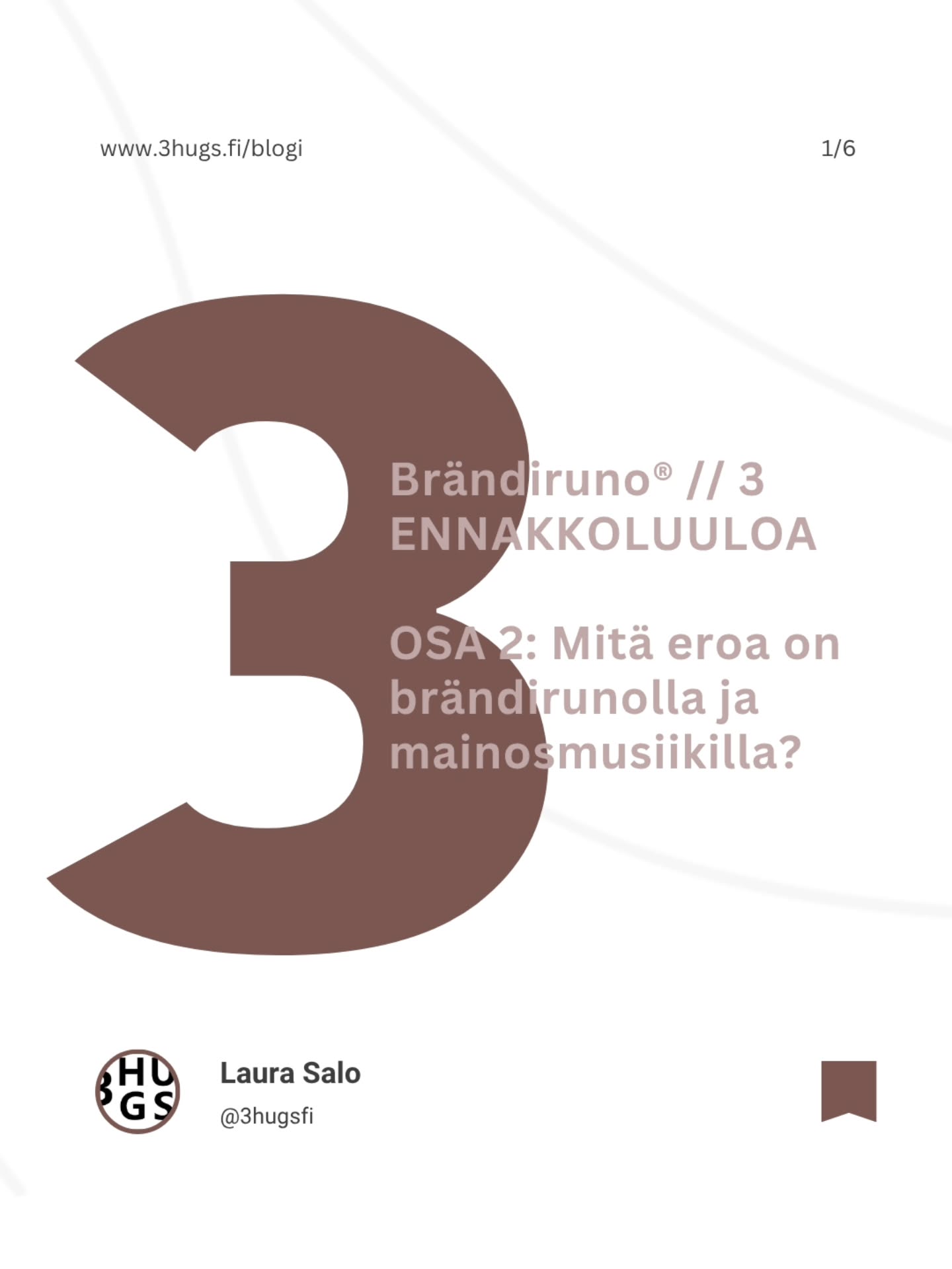 ~ 𝟯𝗛𝗨𝗚𝗦 𝗫 𝗕𝗟𝗢𝗚𝗜 ~
Brändiruno® // 𝟯 𝗘𝗡𝗡𝗔𝗞𝗞𝗢𝗟𝗨𝗨𝗟𝗢𝗔, 𝗢𝗦𝗔 𝟮 ✨️
Brändiruno® - Mikä fresh tuulahdus uutta osaamista ja tunnetta mainosalalle. Mitä brändiruno® taas ei ole?
Tässä 3-osaisessa blogisarjassa käsittelen 3 käsitystä liittyen brändirunoihin, joista ensimmäisessä pureuduin brändirunojen sekä tekstintuotannon eroavaisuuksiin ja tässä brändirunojen sekä mainoslaulujen / mainoksissa käytetyn musiikin eroavaisuuksiin.
BRÄNDIRUNO® VS. MAINOSLAULUT
1 // Lyriikka
💡 Brändiruno® pysäyttää kuuntelemaan, aistimaan ja prosessoimaan kuulemaansa. Se ei enemmän strateginen viesti kuin mainoslaulussa käytettävä lyriikka laulun tai musiikin muodossa.
2 \\ Aika
💡 Mainoslaulu vangitsee hetken, kun taas brändiruno® rakentaa brändille merkityksen, joka kestää aikaa.
3 // Melodia
💡 Brändiruno® ei jää korvamadoksi, mikä monasti tapahtuu mainoslaulun kohdalla. Vaikka musiikkia voidaan käyttää myös brändirunojen taustalla audiomainonnassa, musiikin tai melodian tehtävä on ainoastaan vahvistaa brändirunojen aisti- ja tunnekokemusta.
Näin ollen brändiruno® jää muistiin, kun taas mainoslaulu korviin.
.
.
🎧 Kuuntele brändiruno® ja pohdi, millaisia ajatuksia, tunteita tai mielikuvia se sinussa herättää?
👉🏼 𝐊𝐔𝐔𝐍𝐓𝐄𝐋𝐄 𝐑𝐔𝐍𝐎 ja jatka lukemista täältä:
𝘄𝘄𝘄.𝟯𝗵𝘂𝗴𝘀.𝗳𝗶/𝗯𝗹𝗼𝗴𝗶
.
.
.
3HUGS.FI ~ ME LUOMME 𝑇𝐴𝑅𝐼𝑁𝑂𝐼𝑇𝐴, jotka puhuttavat ℎ𝑢𝑜𝑚𝑒𝑛𝑛𝑎.
.
.
#3hugs #3hugsfi #3hugsmarketing #3hugsbranding #brändi #brändiruno #brändiarvo #tarina #yritystarina #mainonta #konsepti #konseptointi #brändiviestintä #tarinallistaminen #asiakaskokemus #markkinointiviestintä #strategianytimessä #tunneviestintä